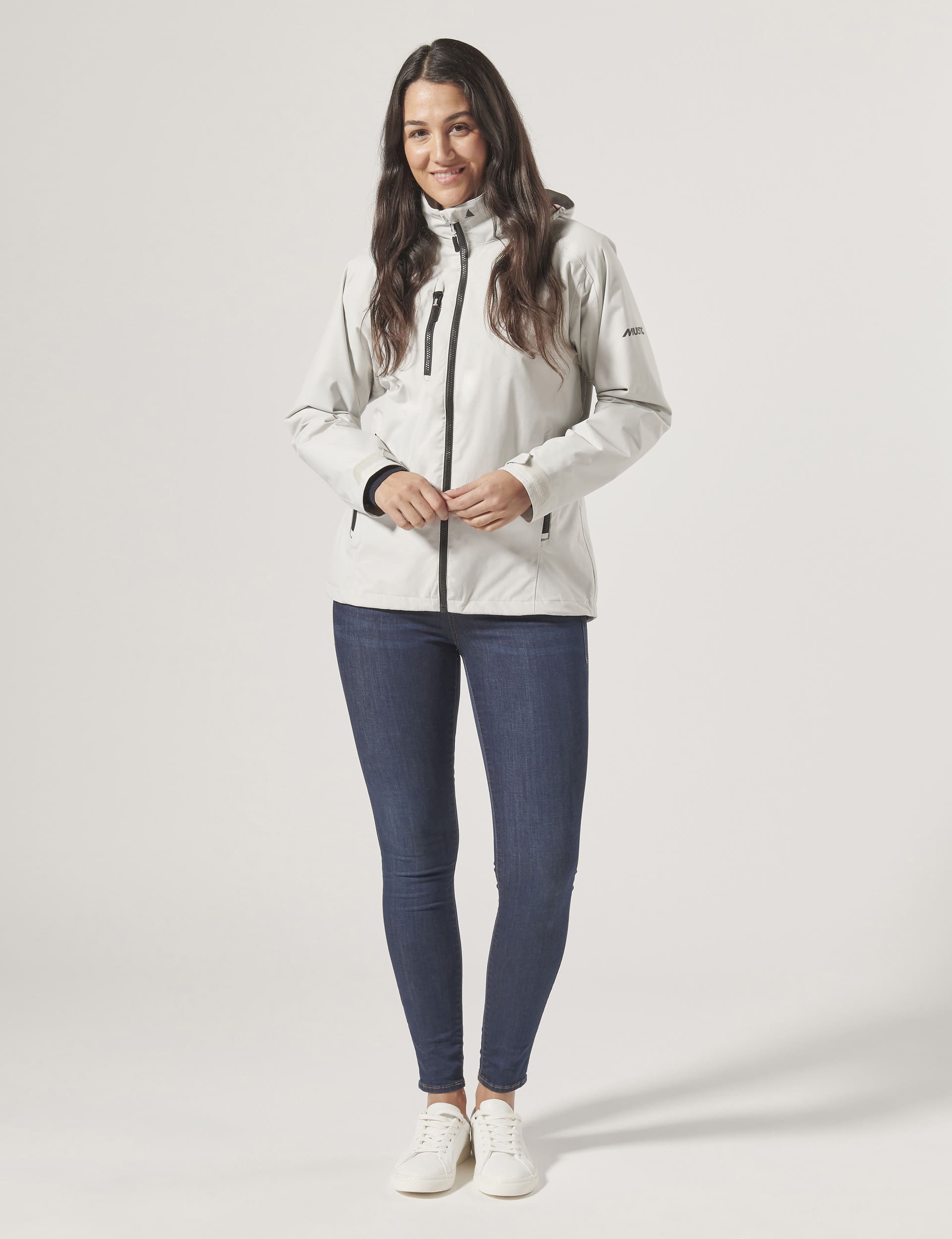 Musto Women's Hooded Funnel Neck Rain Jacket - 14REG - White, White