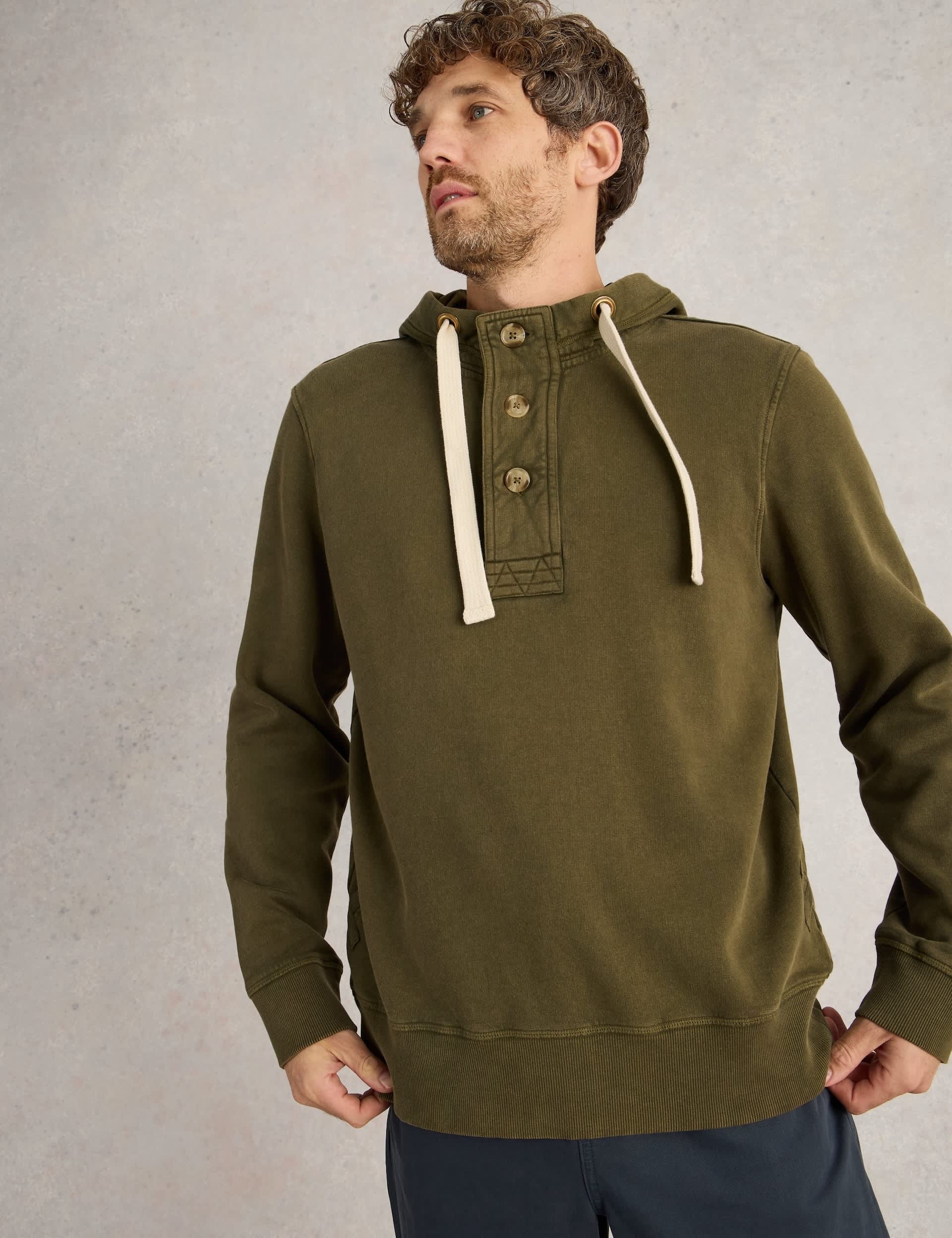 White Stuff Men's Pure Cotton Hoodie - M - Green, Green