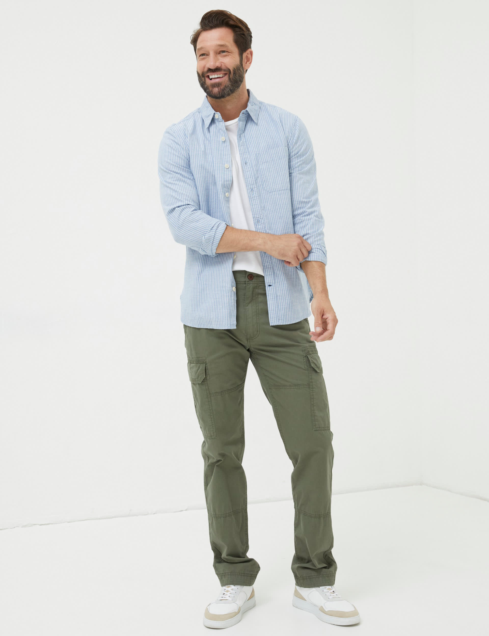 Fatface Men's Regular Fit Pure Cotton Cargo Trousers