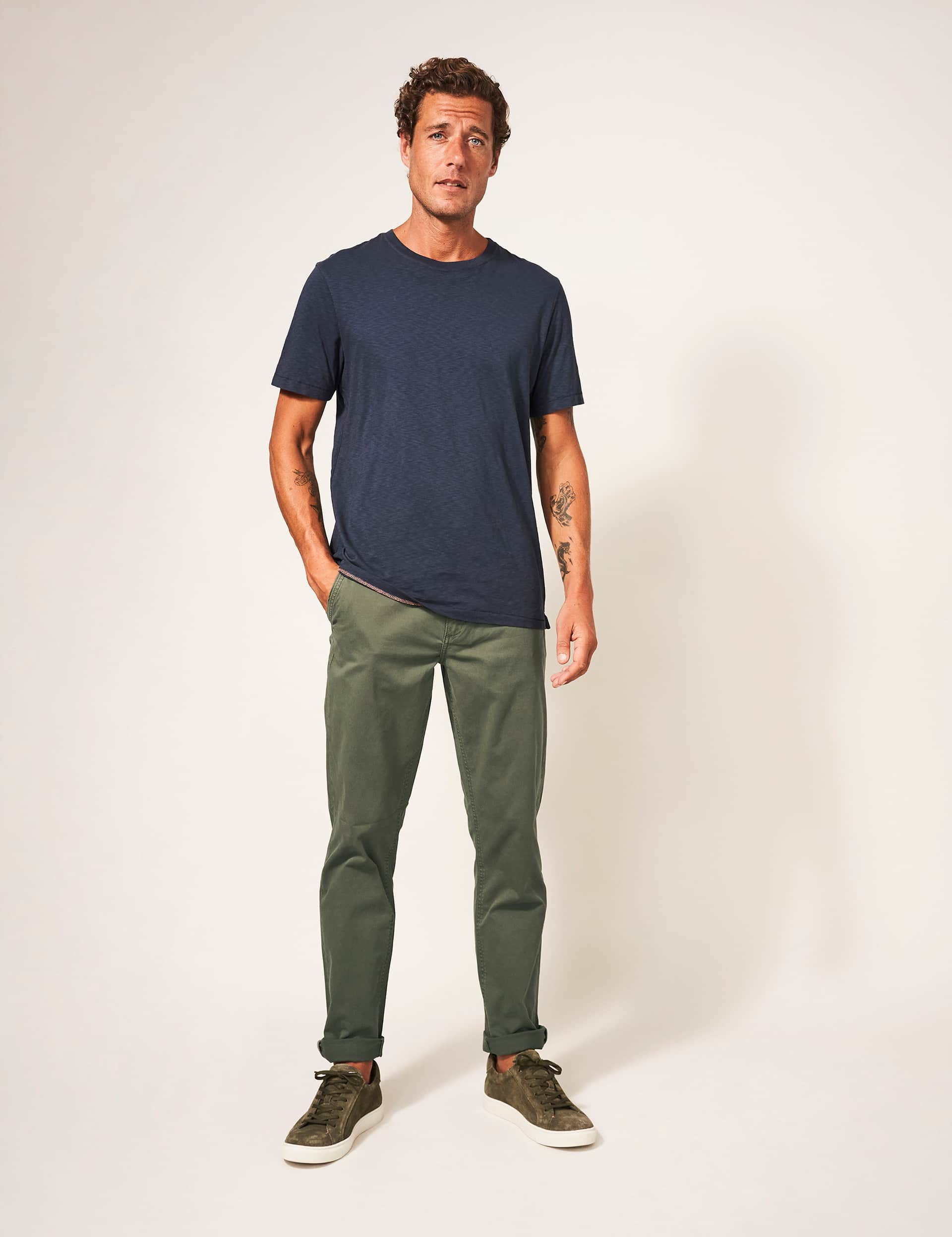 White Stuff Men's Regular Fit Chinos - 36REG - Green, Grey,Blue,Green