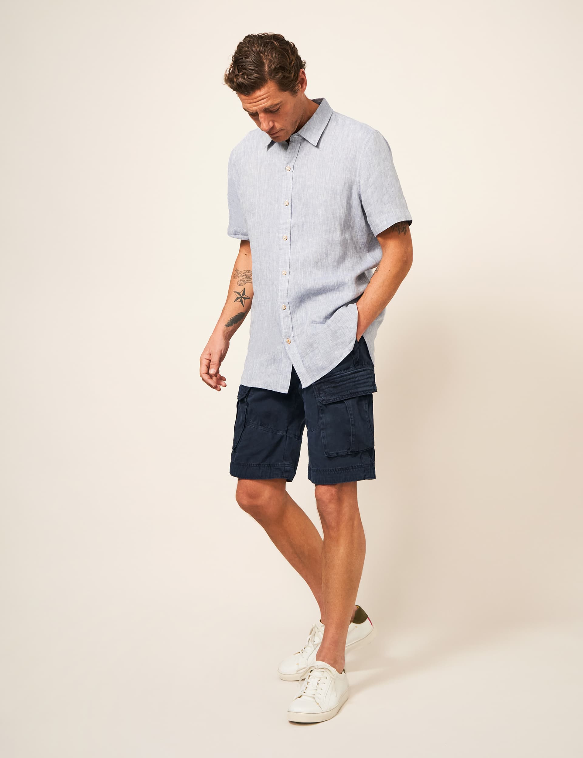 White Stuff Men's Pure Cotton Cargo Shorts