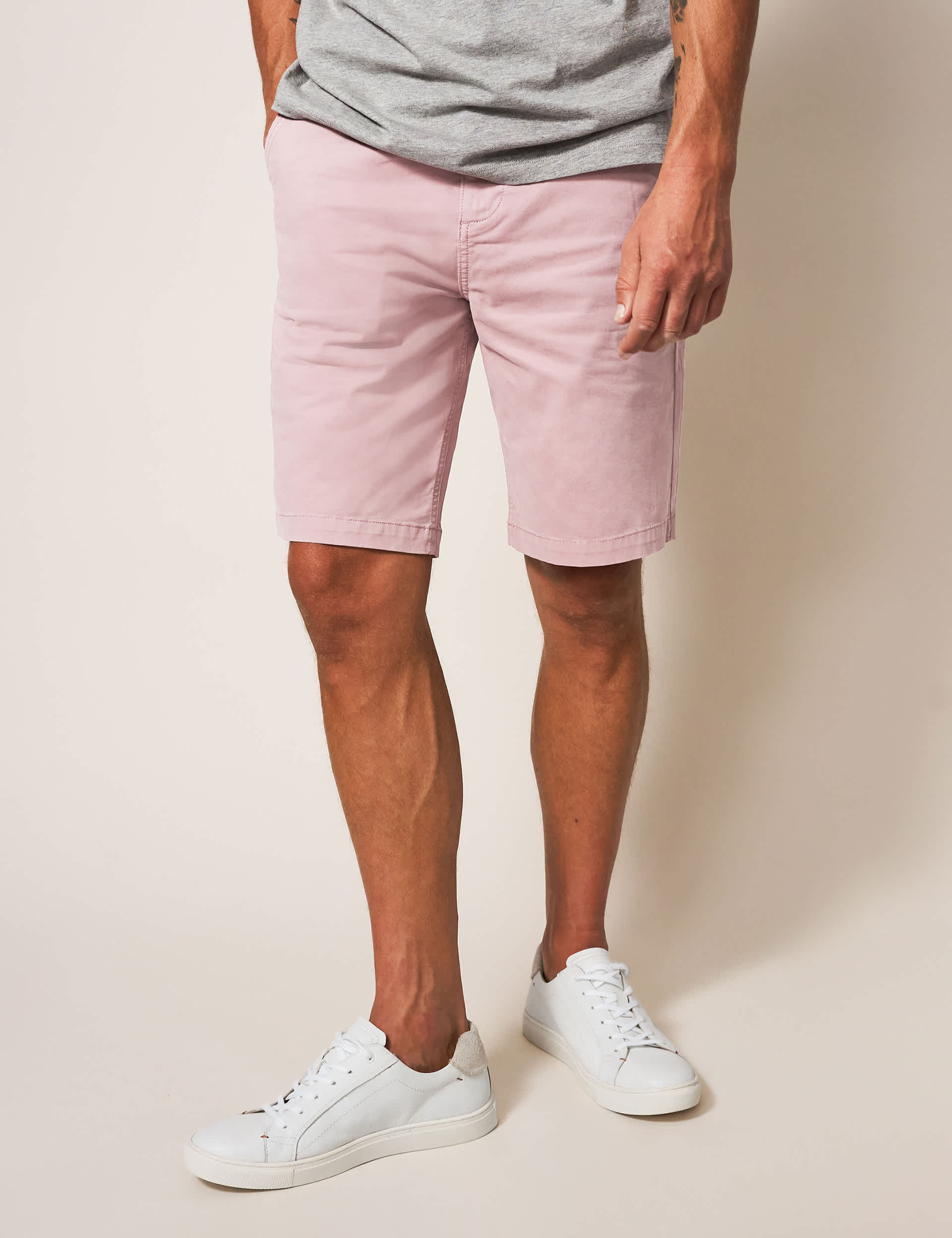 White Stuff Men's 5 Pocket Chino Shorts - 30REG - Pink, Pink