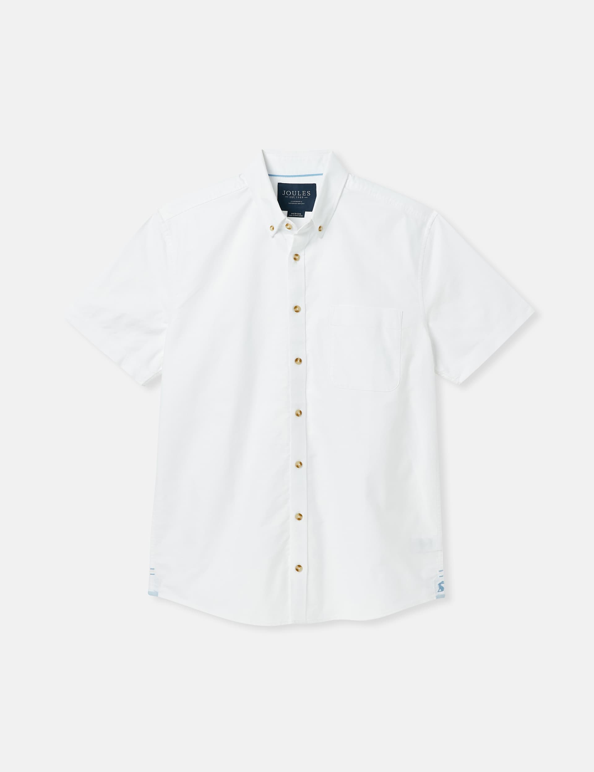 Joules Men's Pure Cotton Oxford Shirt - L - White, Blue,White