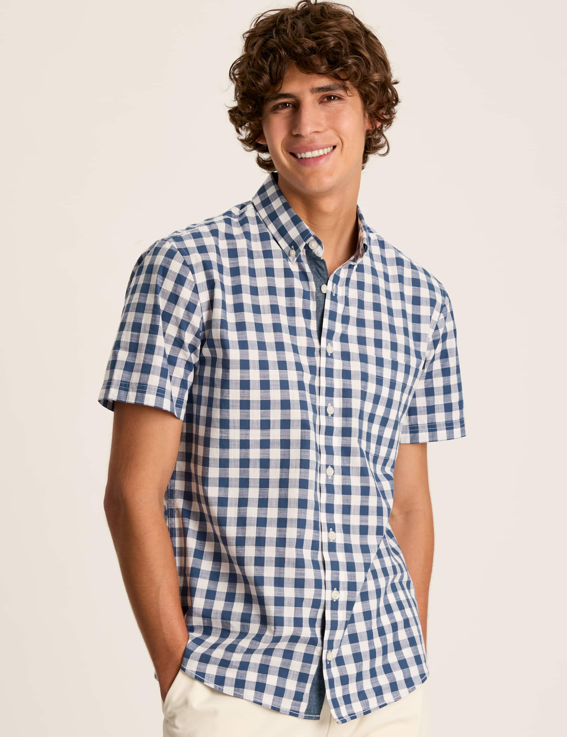 Joules Men's Pure Cotton Check Shirt - Blue Mix, Blue Mix