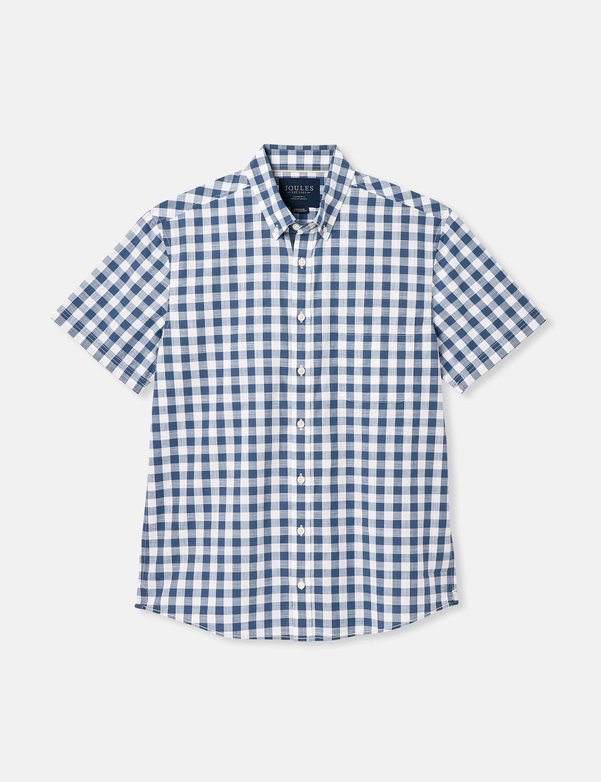 Joules Men's Pure Cotton Check Shirt - Blue Mix, Blue Mix