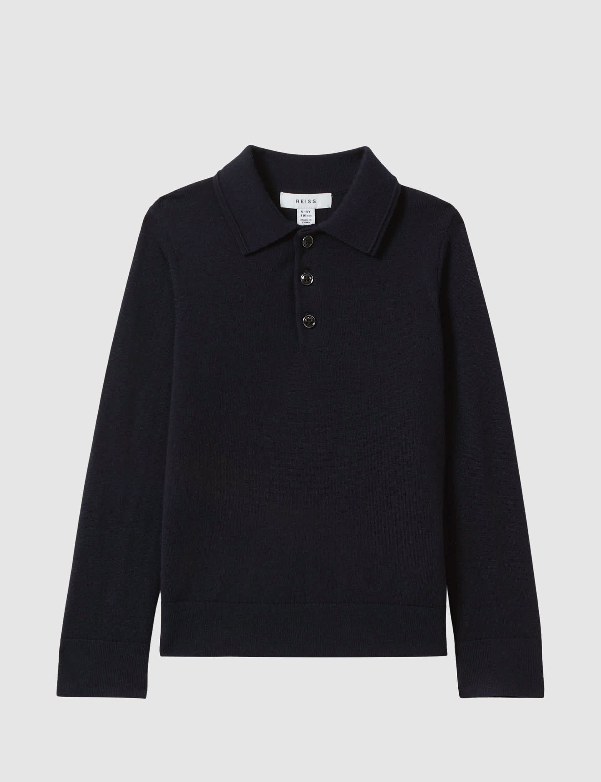 Reiss Boys Pure Merino Wool Knitted Polo Shirt (3-14 Yrs) - 6-7 Y - Dark Blue, Dark Blue