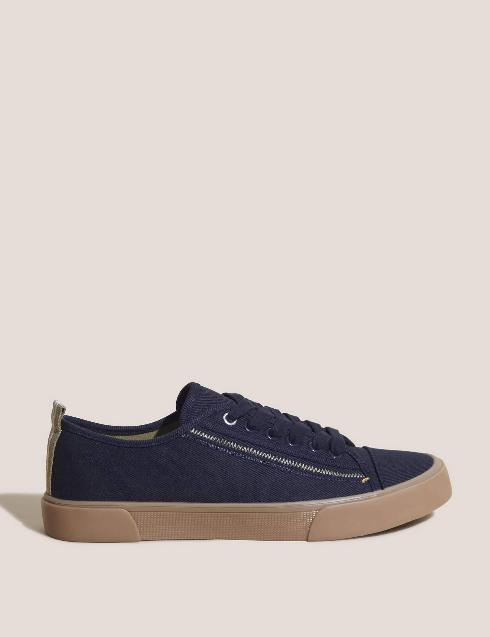 White Stuff Men's Canvas Pumps - 9 - Navy Mix, Navy Mix