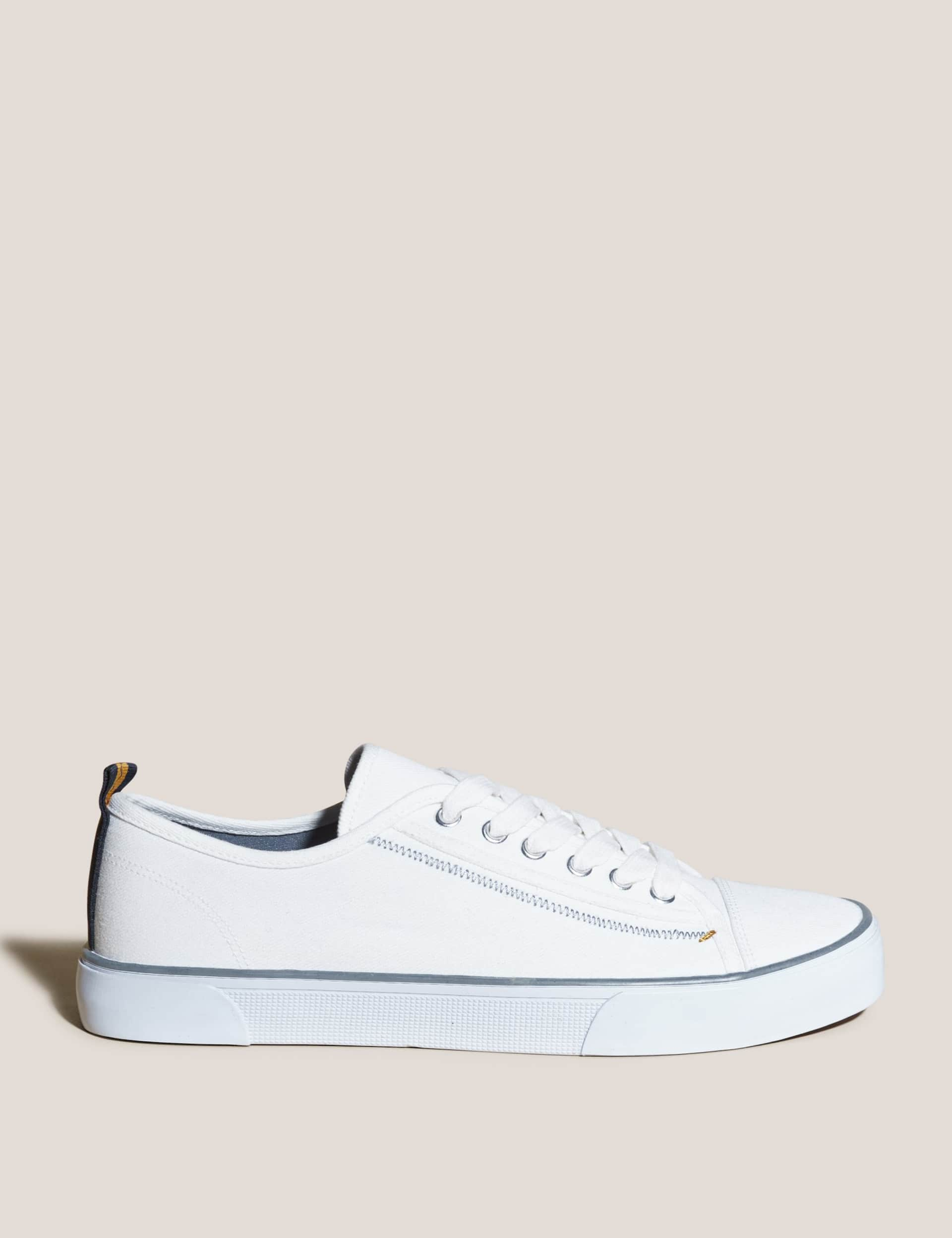 White Stuff Men's Canvas Pumps - 9 - White Mix, White Mix