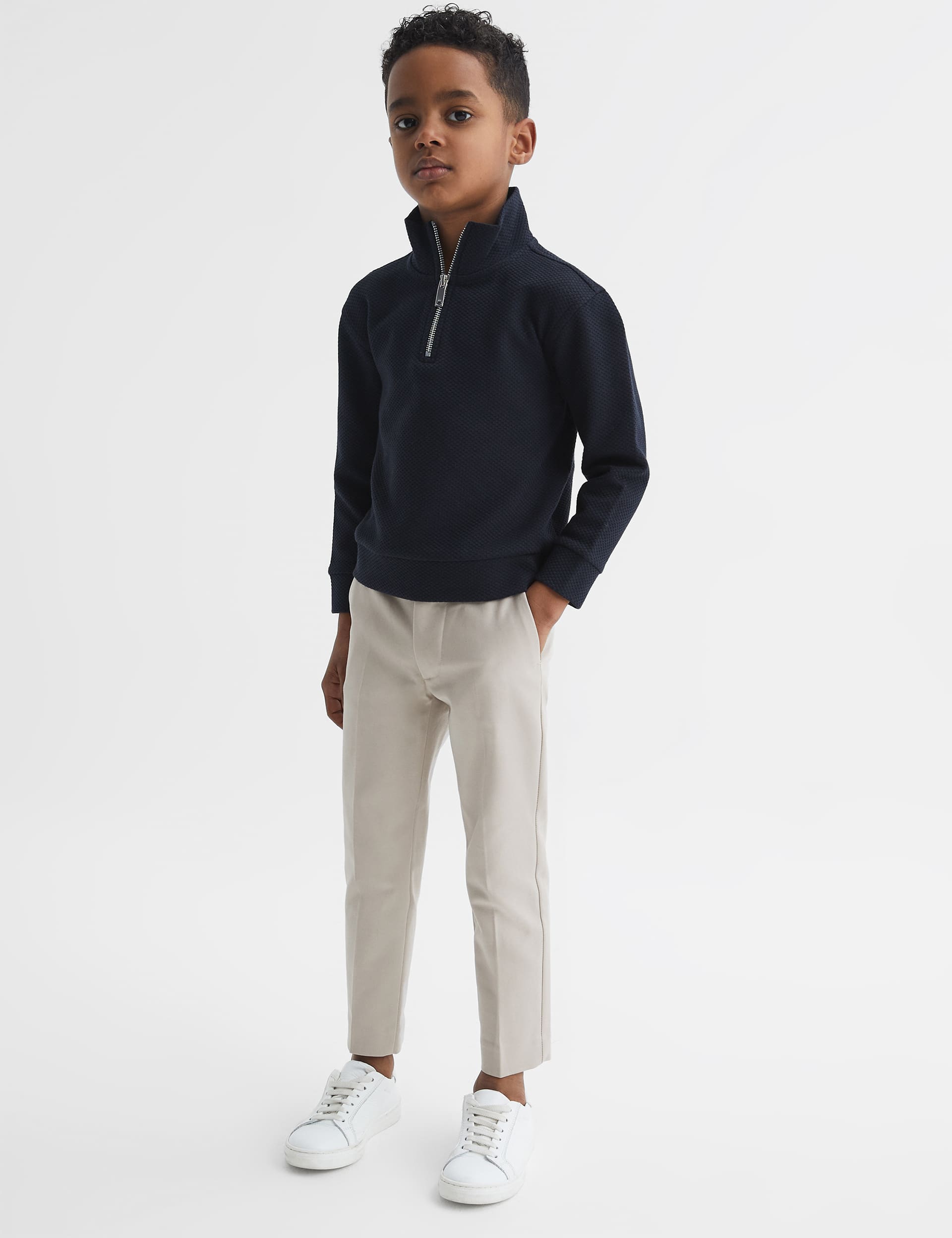 Reiss Boys Slim Cotton Rich Chinos (3-14 Yrs) - 11-12 - Stone, Stone