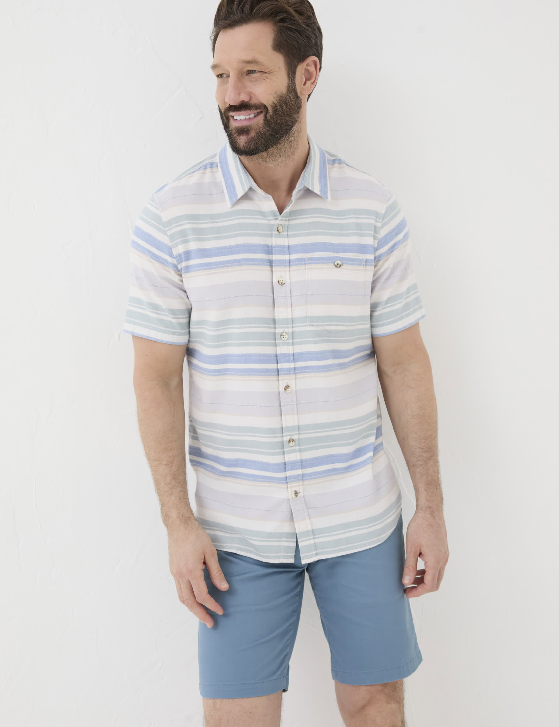 Fatface Men's Pure Cotton Striped Shirt