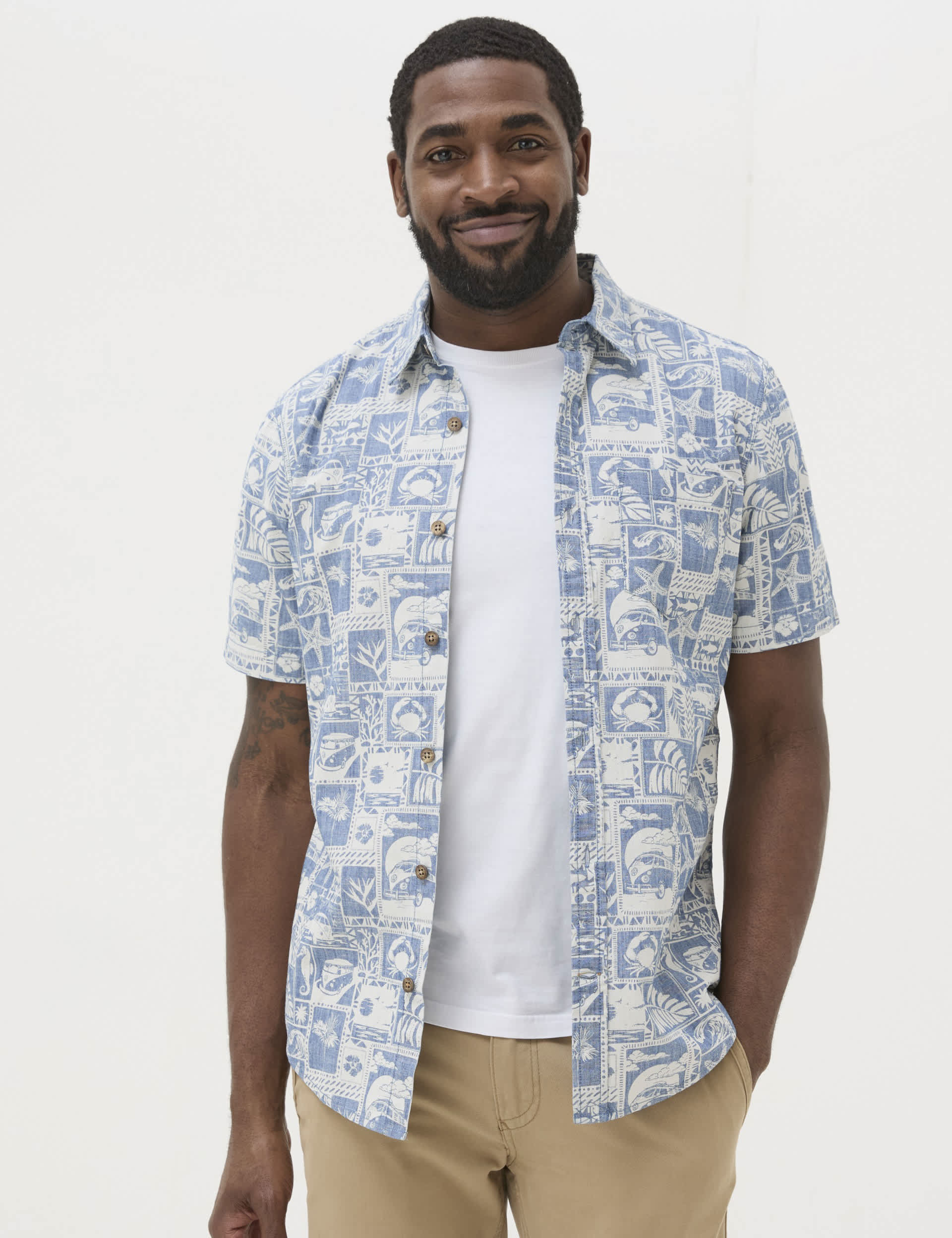 Fatface Men's Pure Cotton Print Shirt