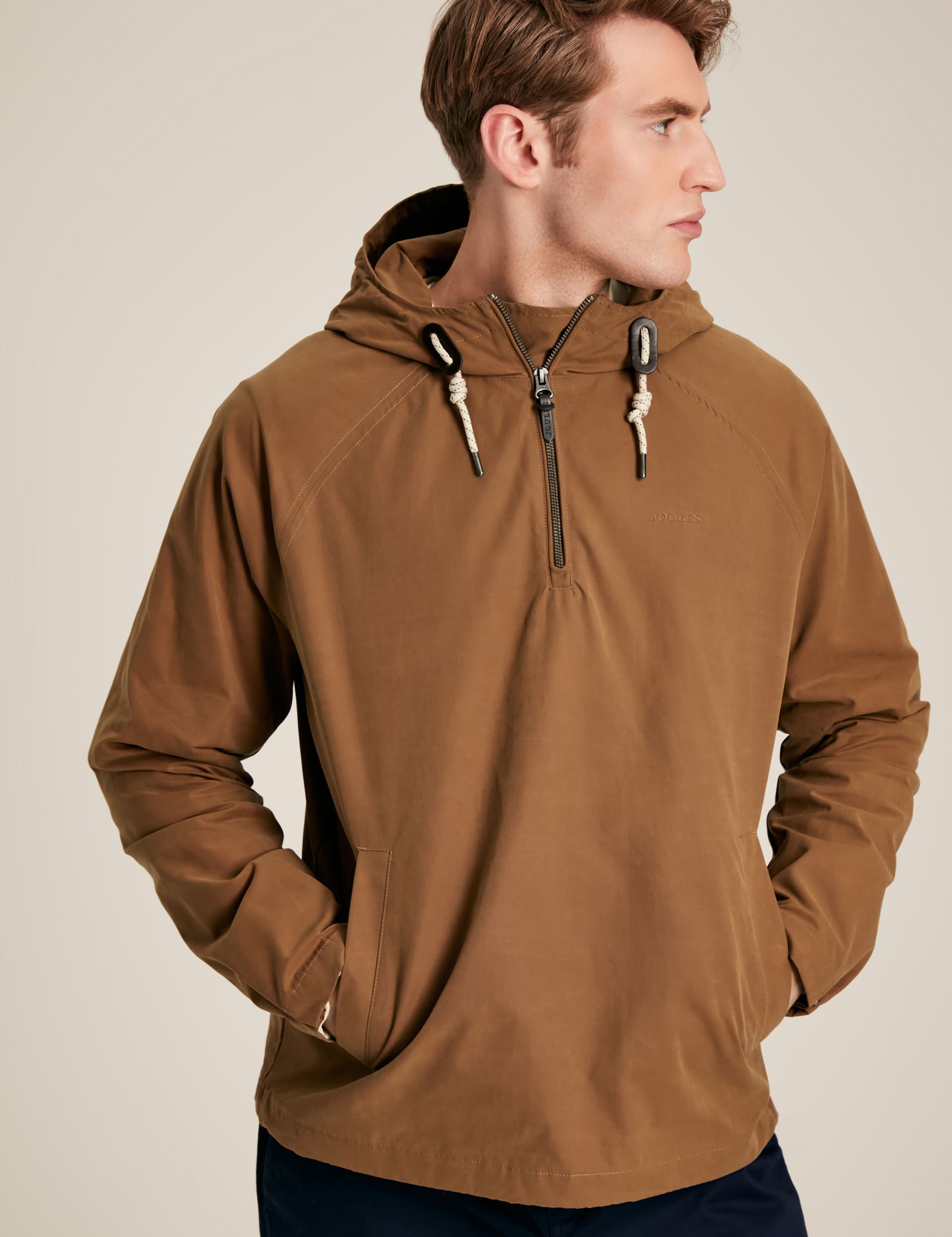 Joules Men's Wax Hooded Jacket - S - Brown, Brown