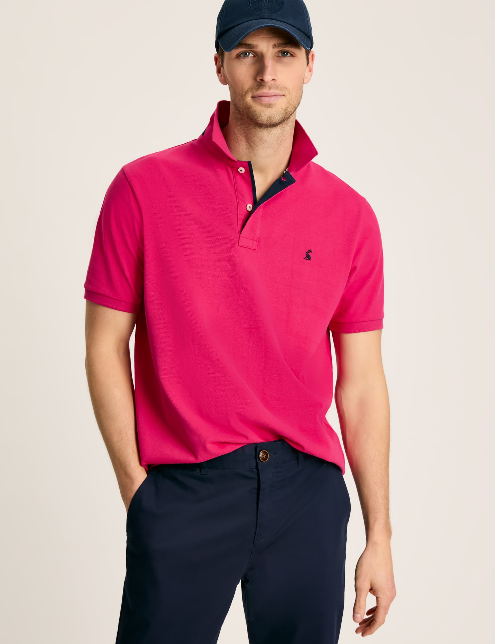 Joules Men's Pure Cotton Polo Shirt - Pink, Pink