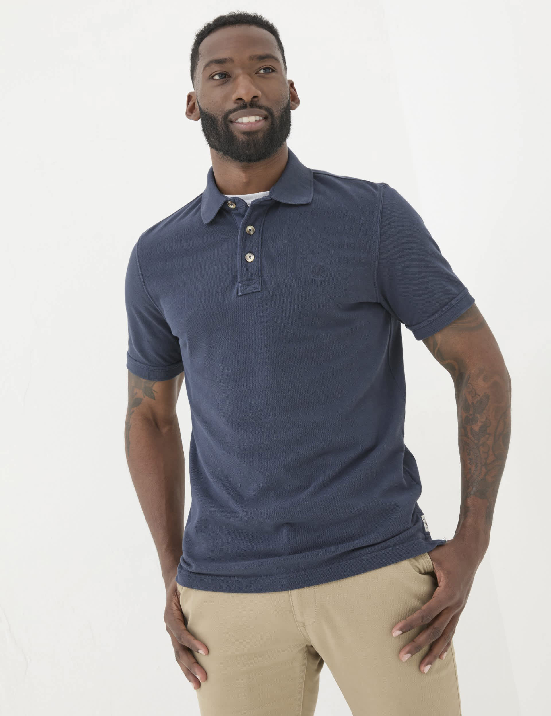 Fatface Men's Pure Cotton Polo Shirt - MREG - Navy, Navy