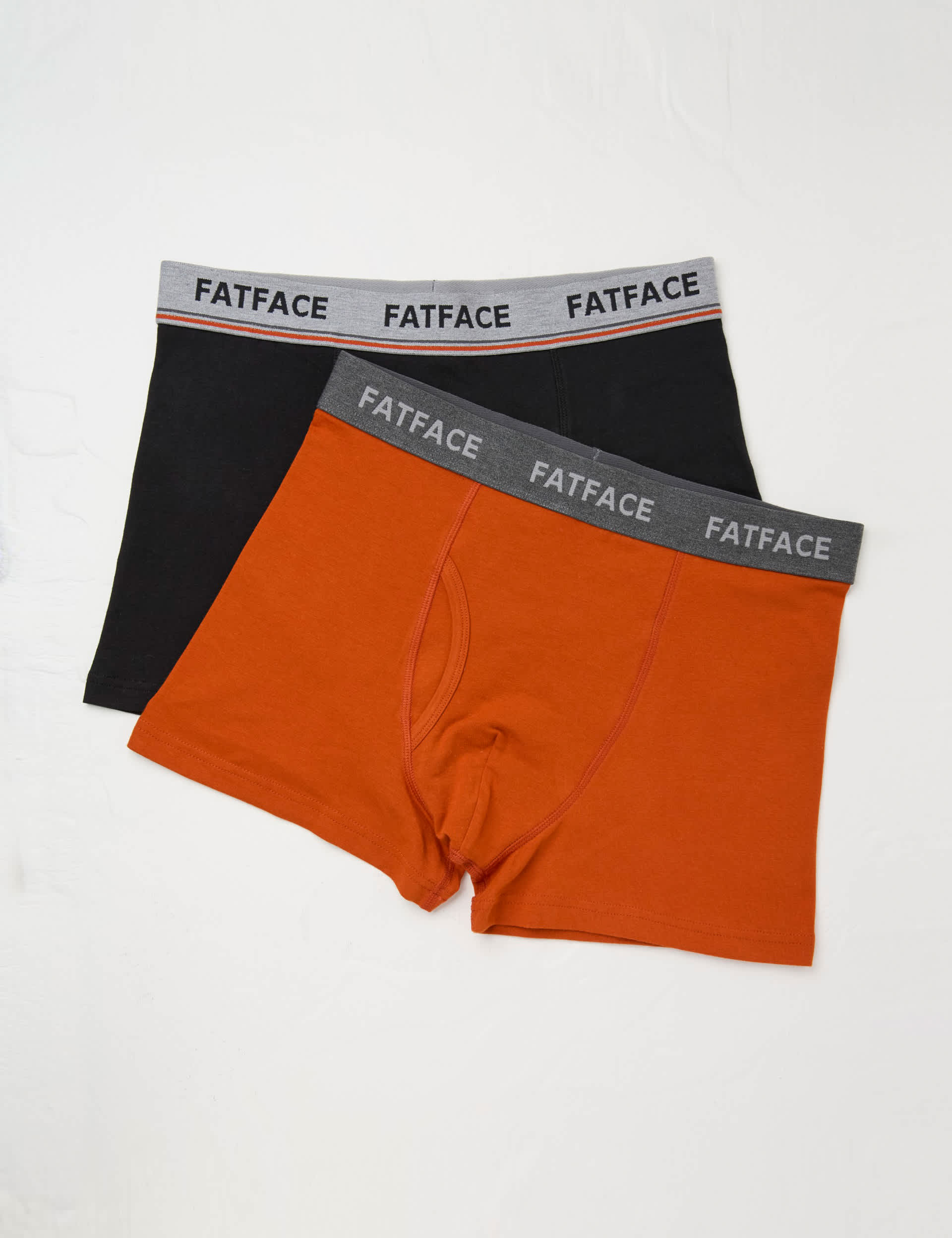 Fatface Men's 2pk Cotton Stretch Boxers - M - Orange Mix, Orange Mix