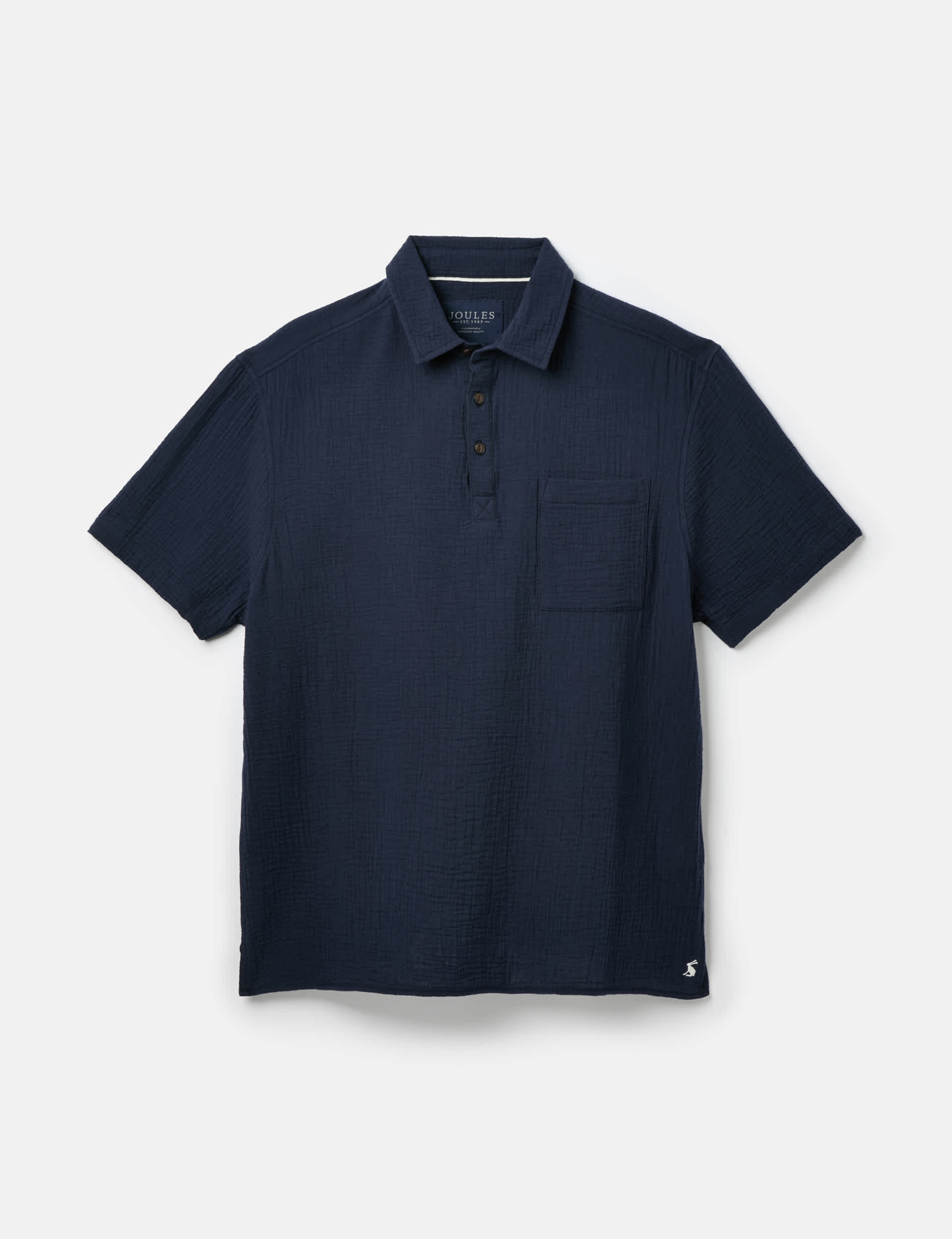 Joules Men's Pure Cotton Textured Polo Shirt - Navy Mix, Navy Mix