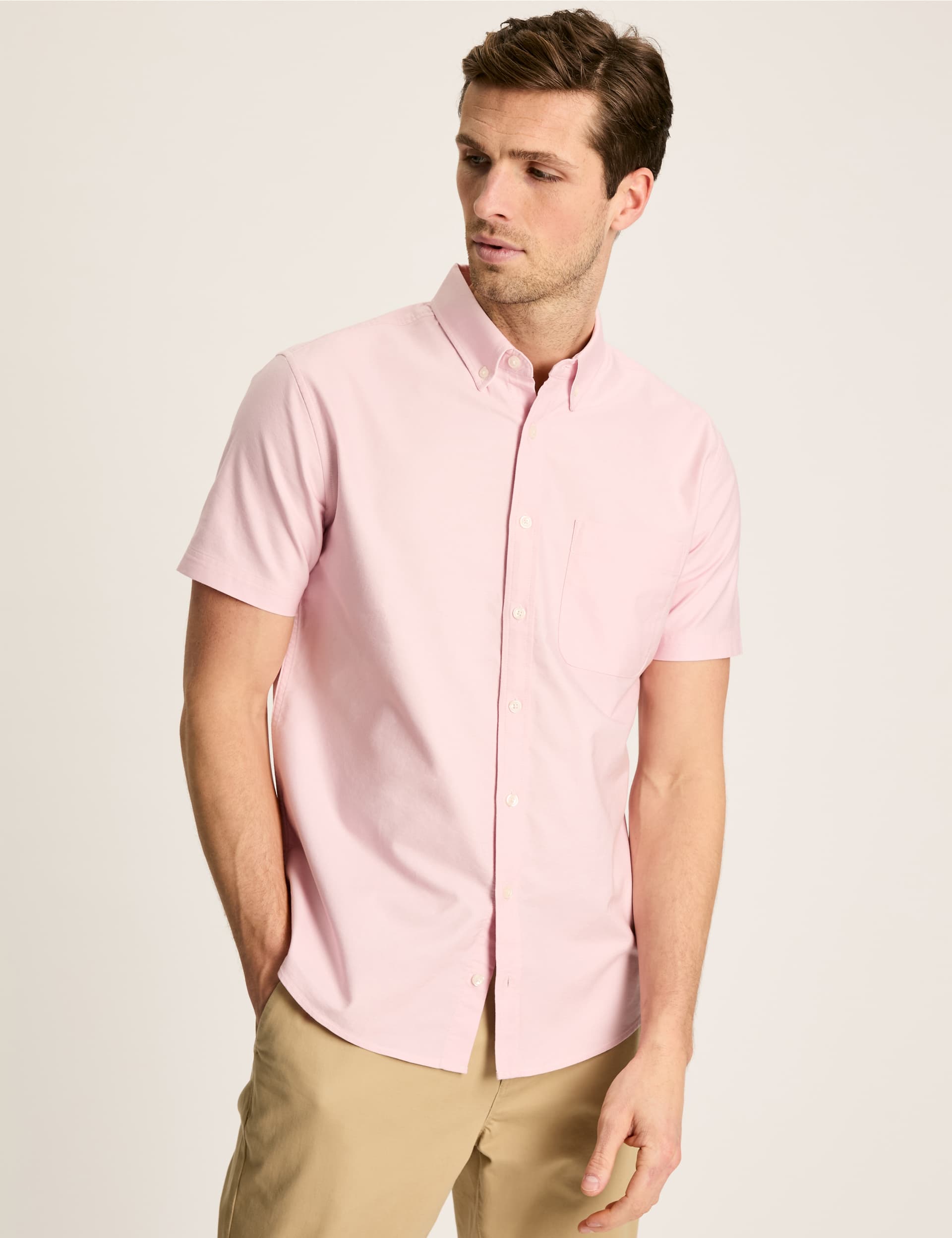 Joules Men's Pure Cotton Oxford Shirt - M - Pink, Pink