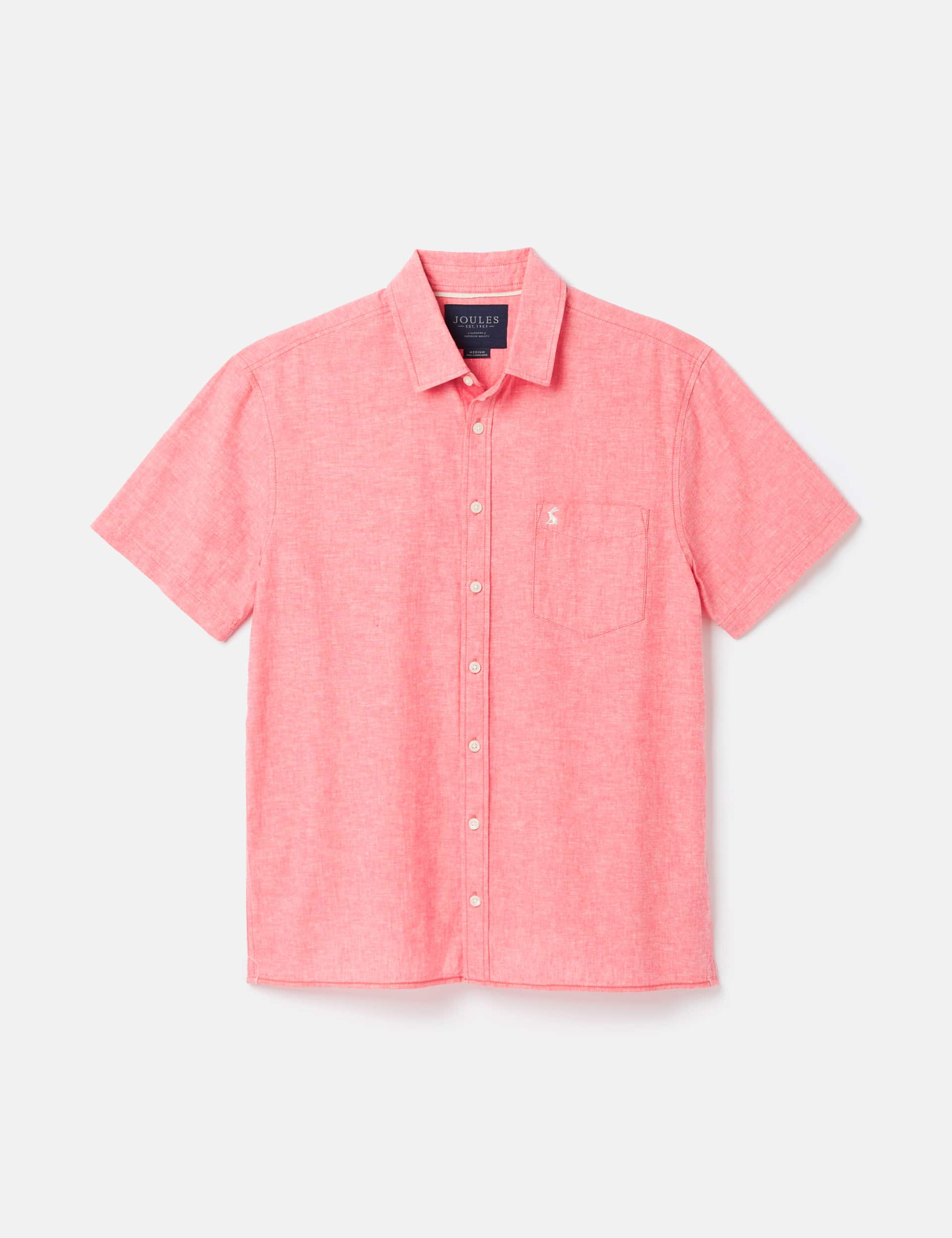 Joules Men's Linen Rich Shirt - Pink, Pink,Yellow