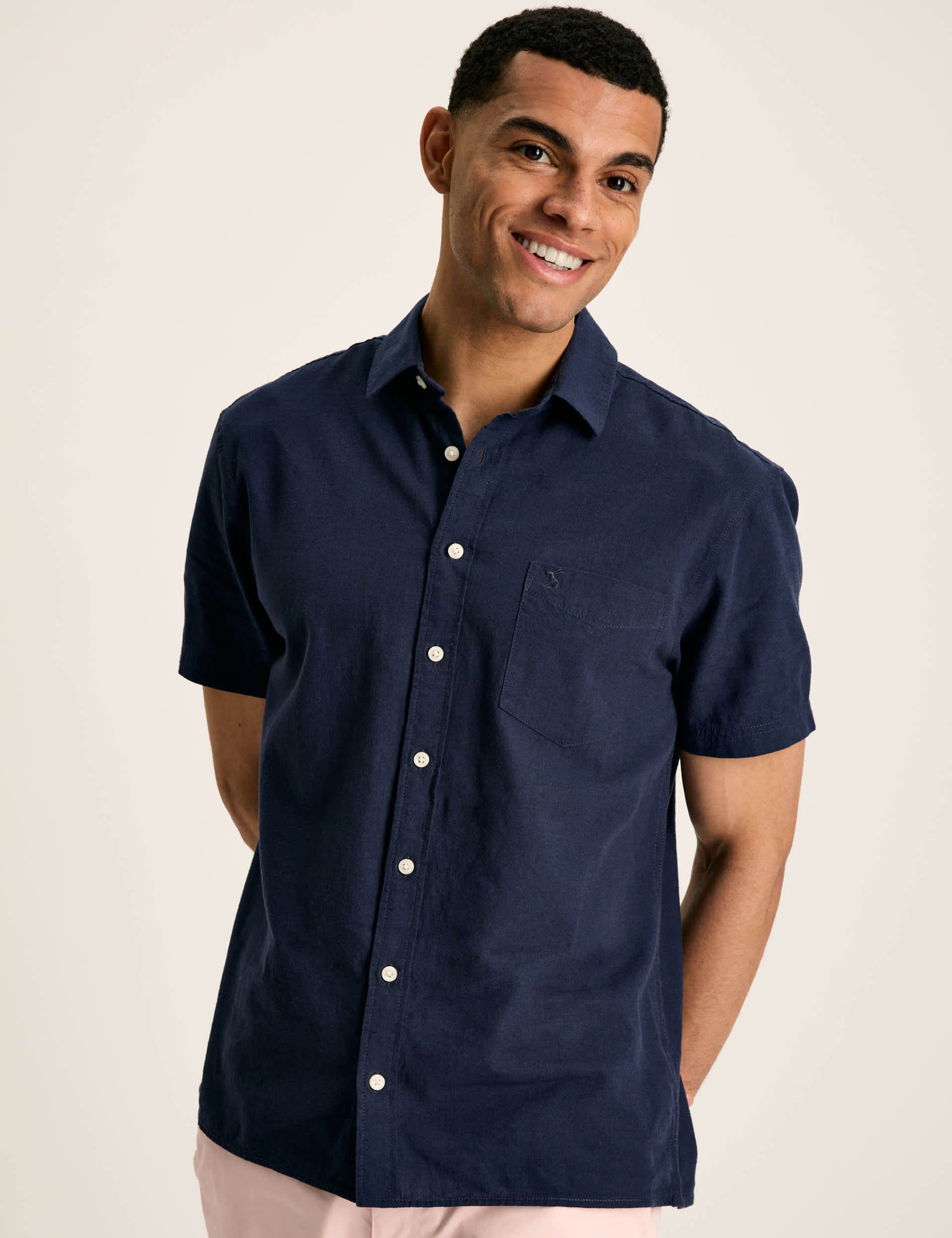 Joules Men's Linen Rich Shirt - Navy, Navy