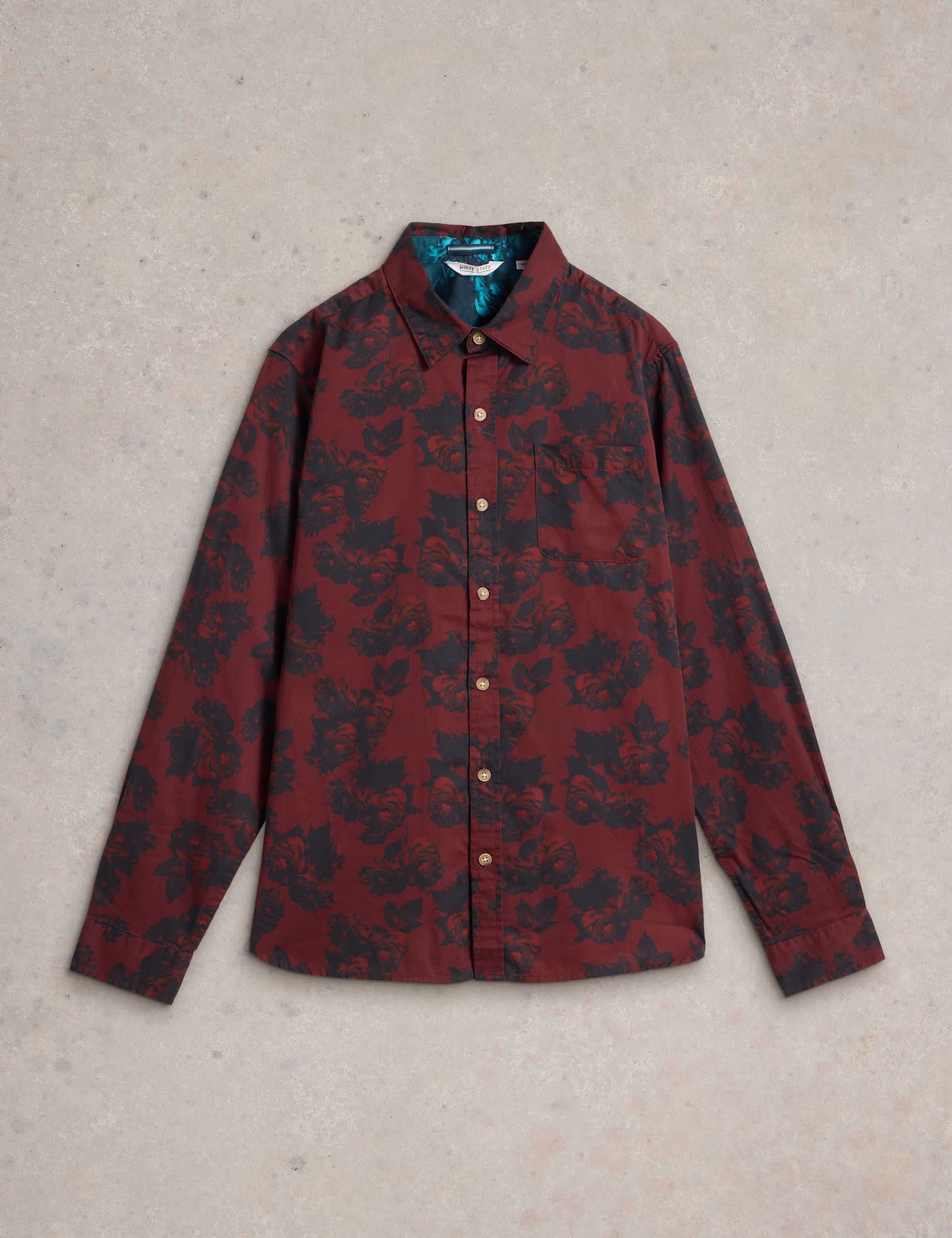 White Stuff Men's Pure Cotton Floral Shirt - XXL - Red Mix, Blue Mix,Red Mix