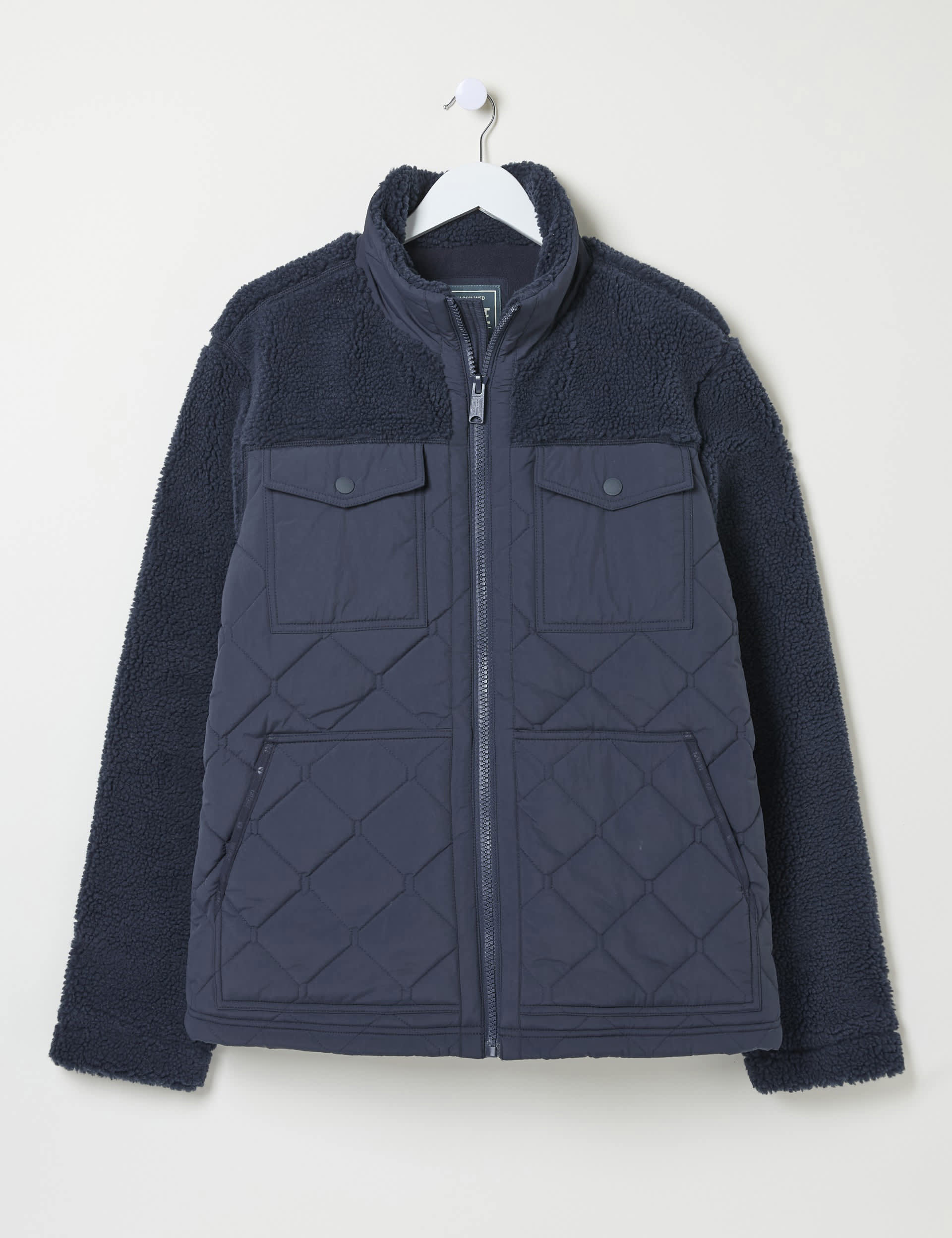 Fatface Men's Borg Quilted Jacket - XSREG - Navy, Navy