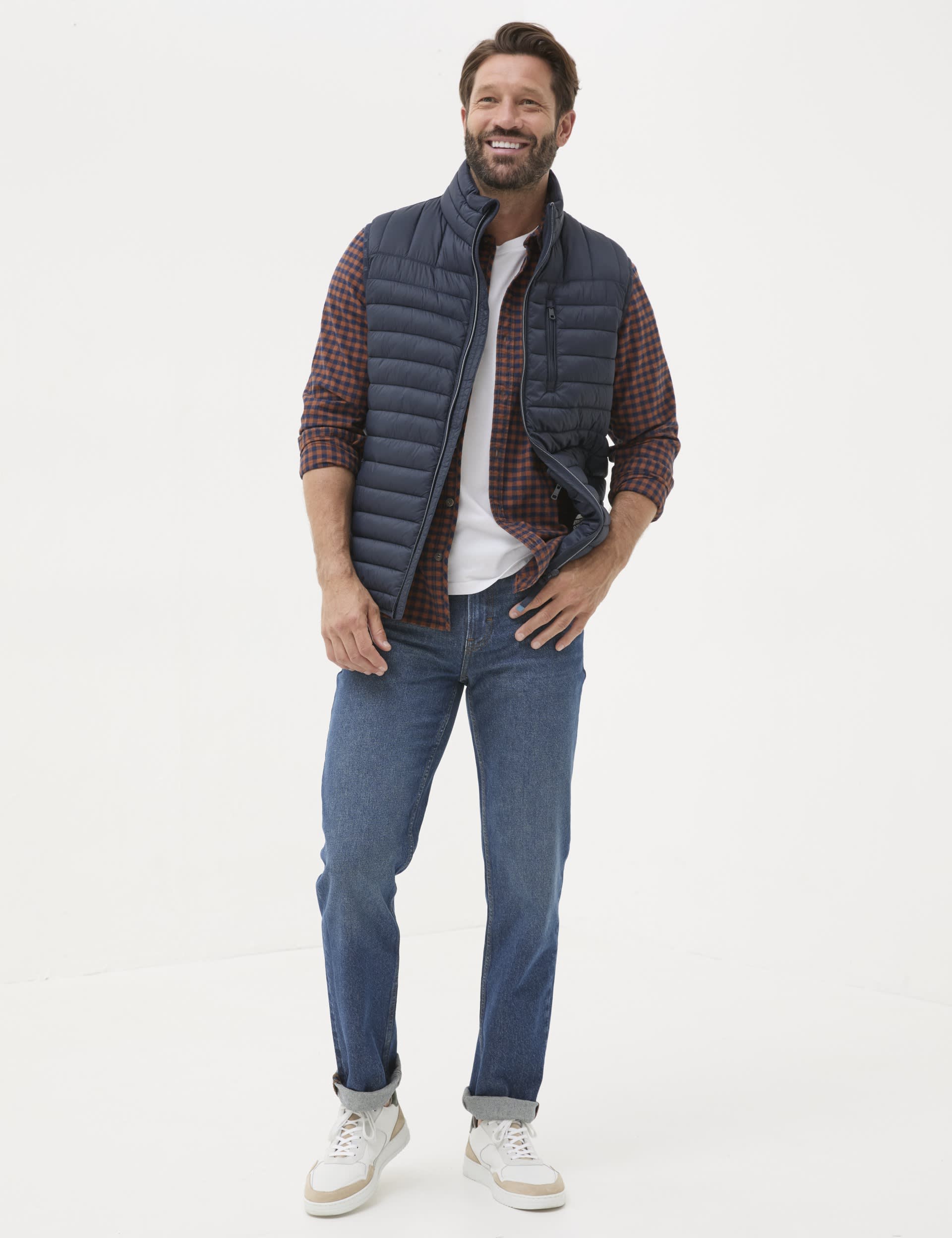 Fatface Men's Padded Quilted Gilet - XXXLREG - Navy, Navy