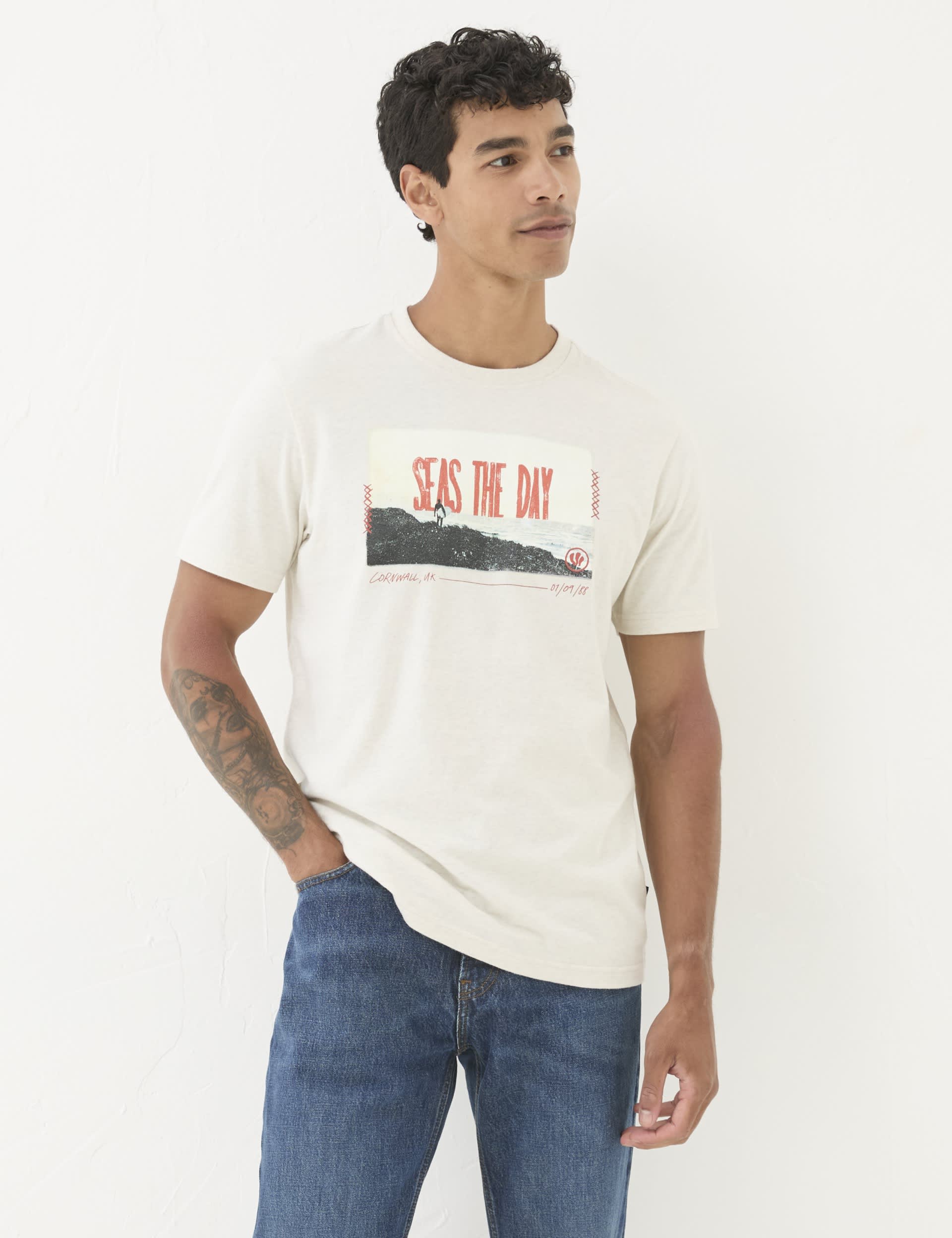 Fatface Men's Pure Cotton Seas the Day T-Shirt