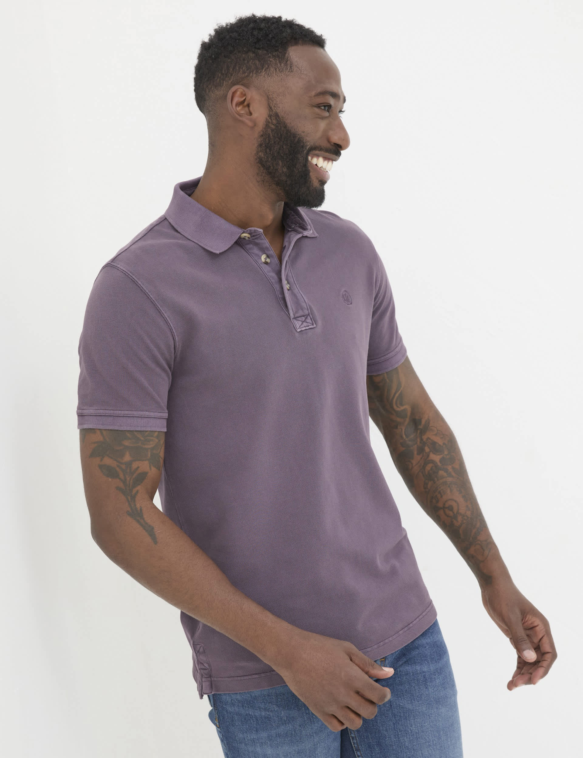 Fatface Men's Pure Cotton Polo Shirt - LREG - Purple, Purple