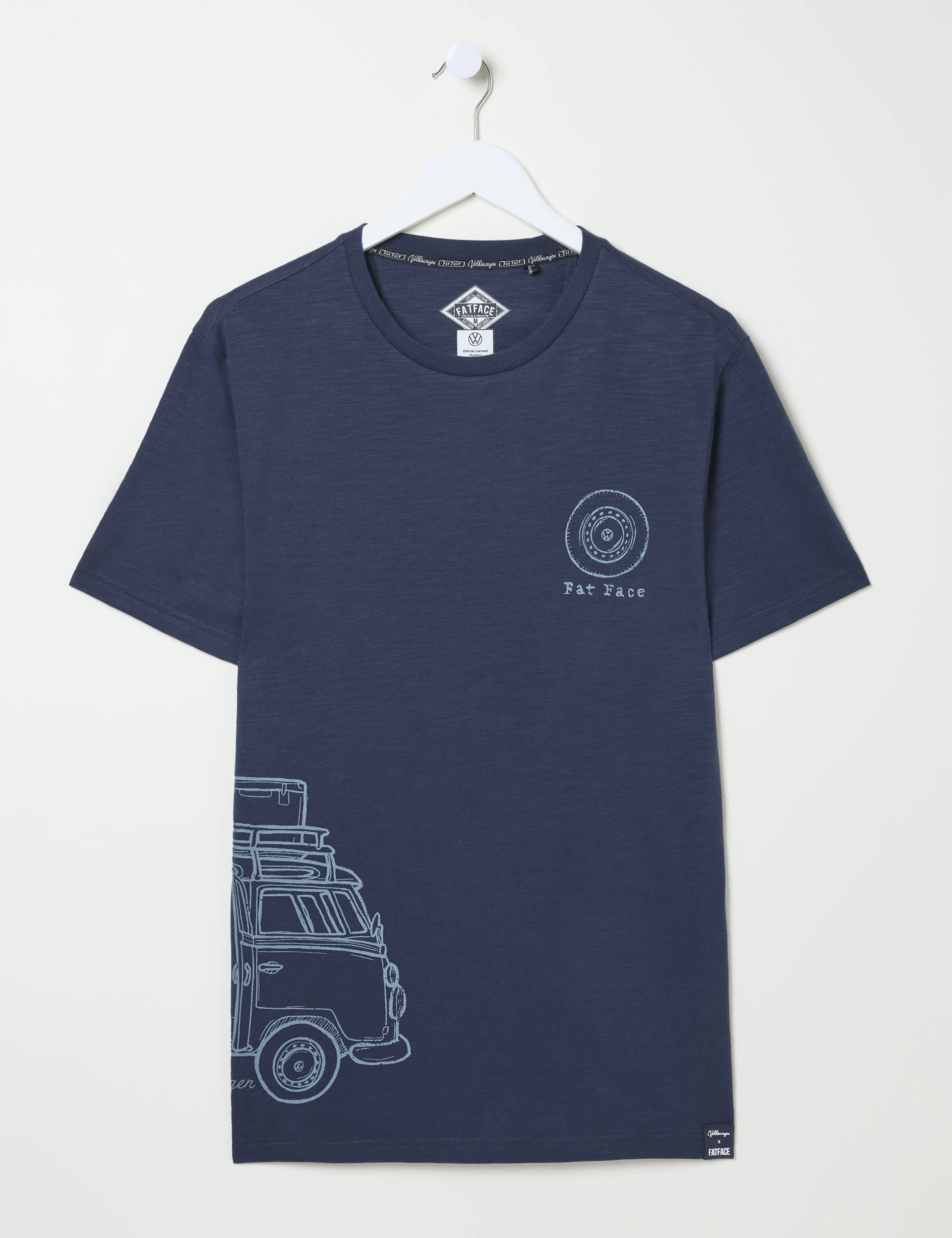 Fatface Men's Pure Cotton VW Sketch Graphic T-Shirt - XXLREG - Navy Mix, Navy Mix