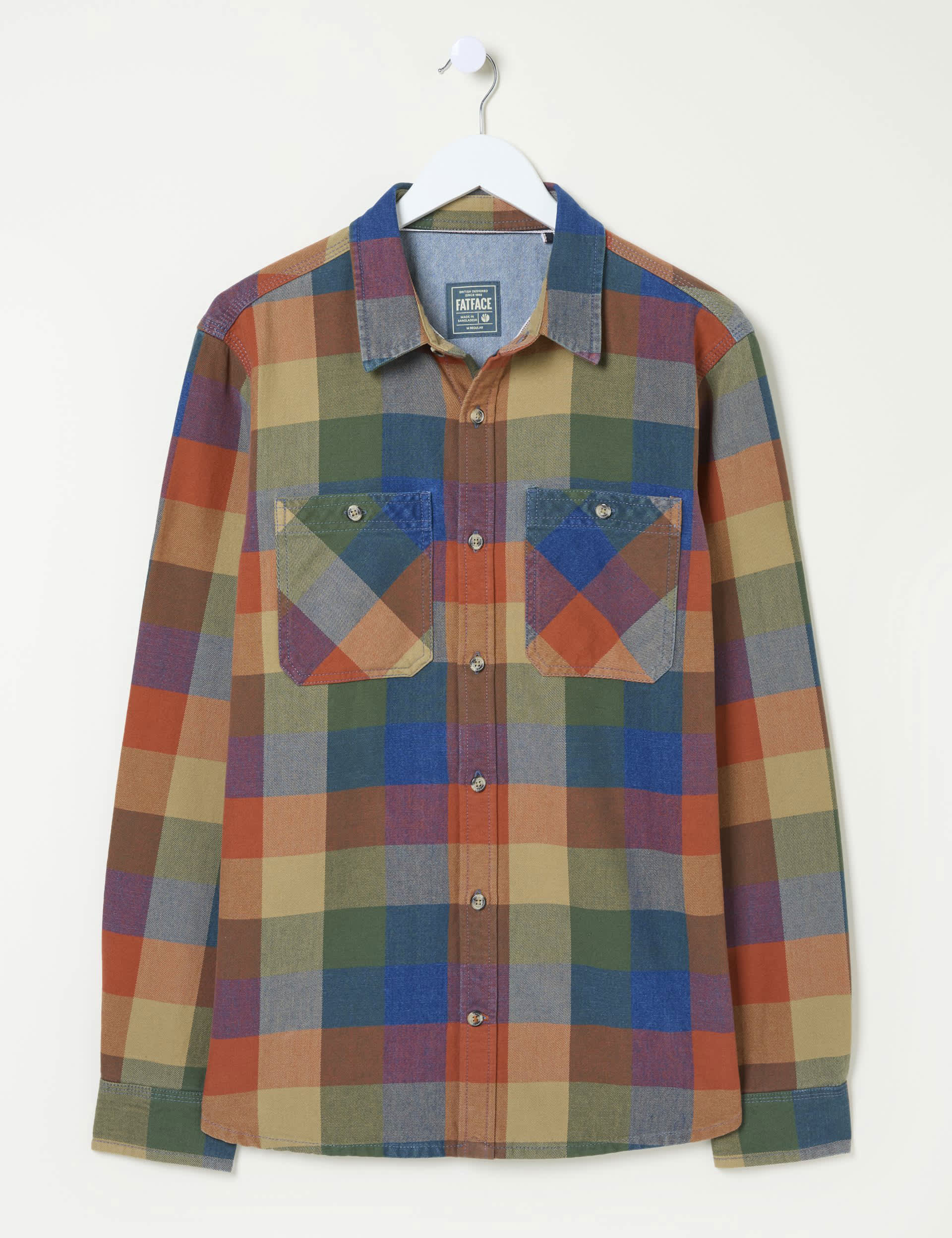 Fatface Men's Pure Cotton Check Shirt - MREG - Multi, Multi