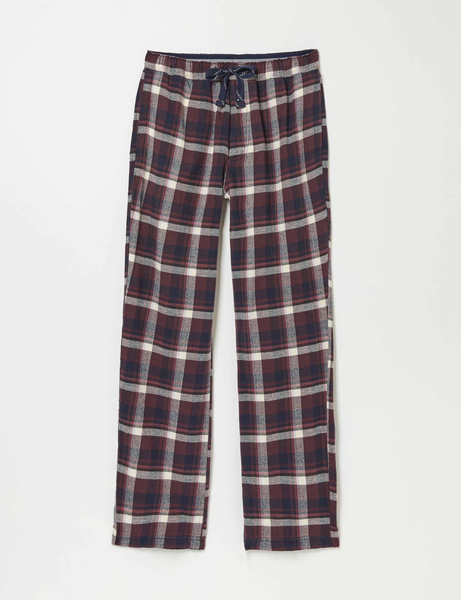 Fatface Men's Pure Cotton Checked Pyjama Bottoms - XXLREG - Red Mix, Red Mix