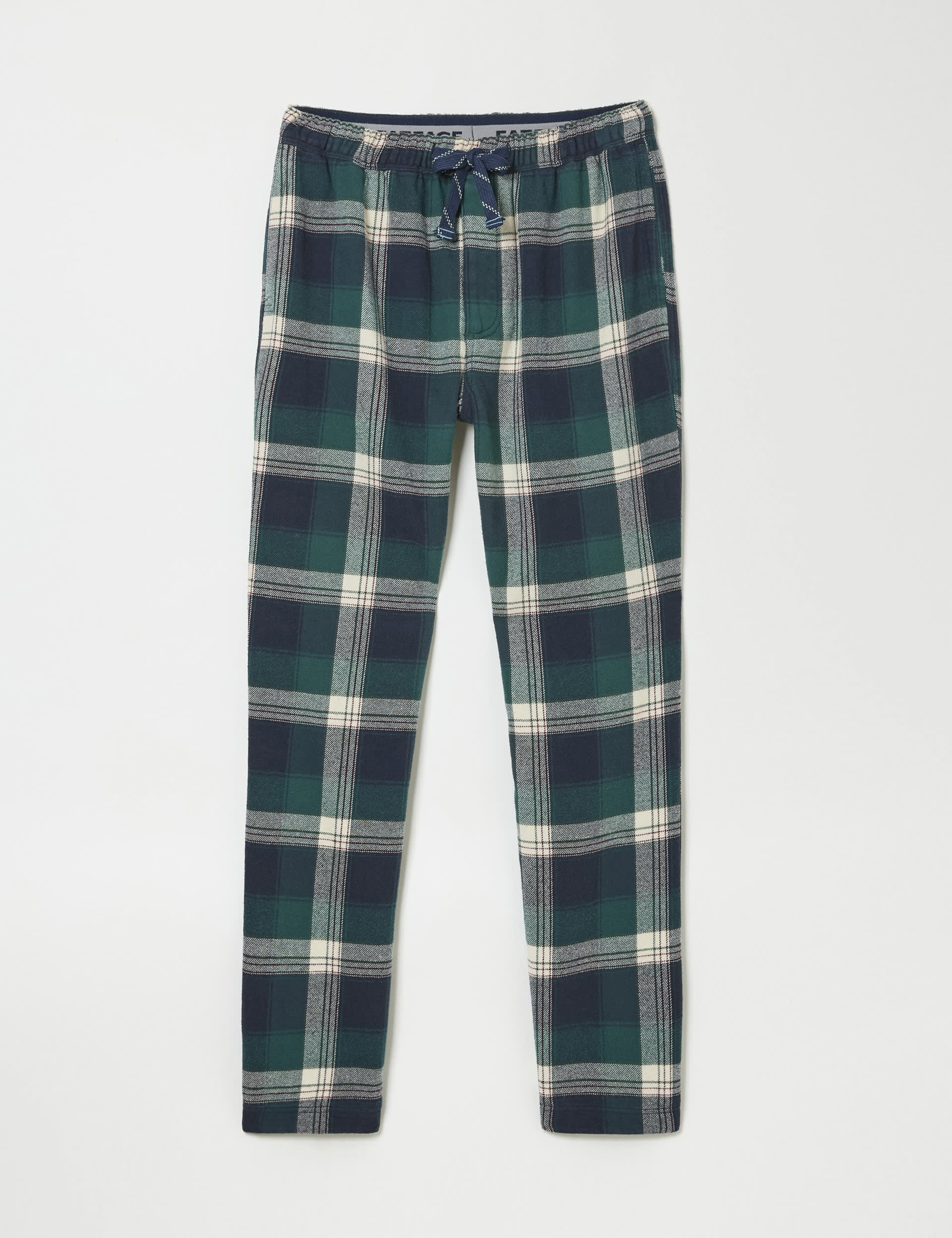 Fatface Men's Pure Cotton Checked Pyjama Bottoms - XXLREG - Green Mix, Green Mix