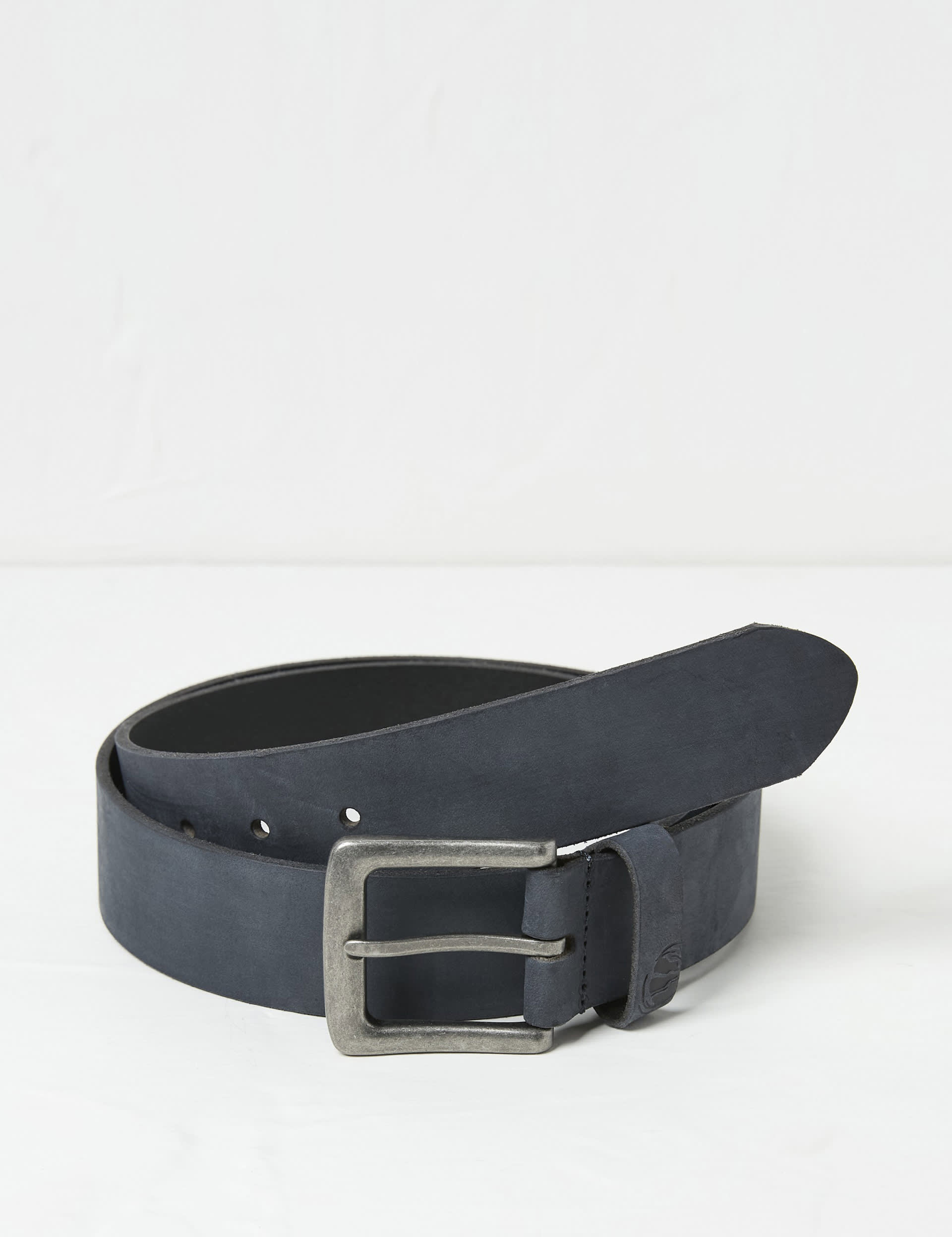 Fatface Men's Leather Rectangular Buckle Belt - M - Navy, Navy,Brown