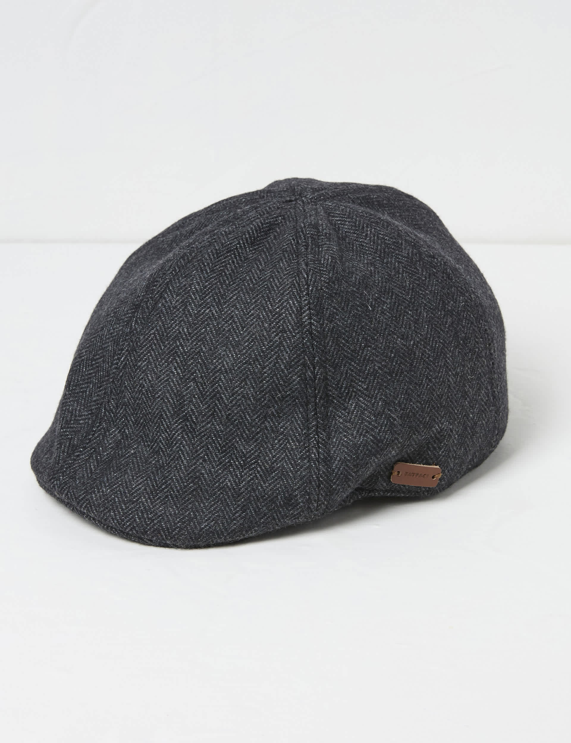 Fatface Men's Wool Blend Herringbone Flat Cap - Grey, Grey