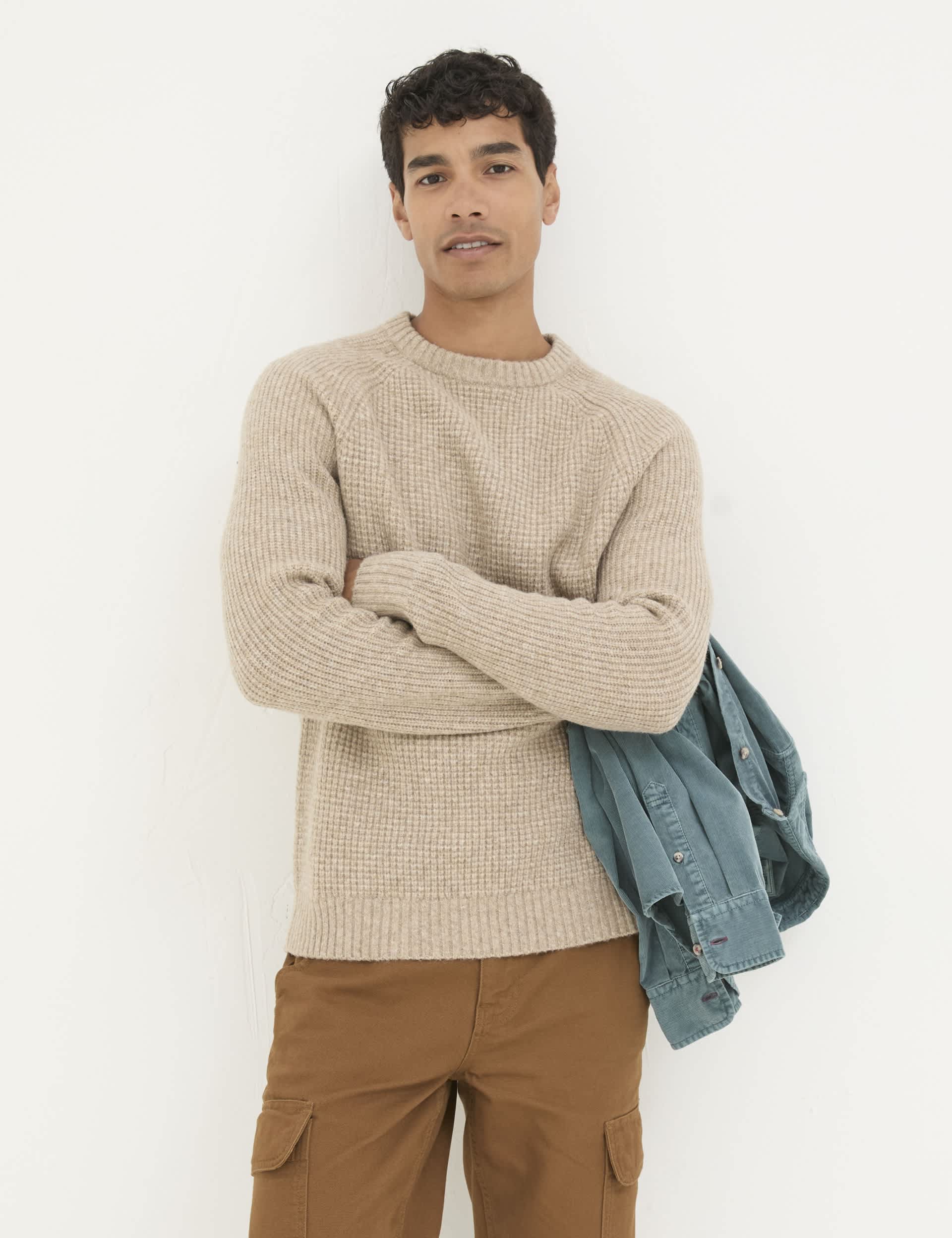 Fatface Men's Crew Neck Jumper with Wool