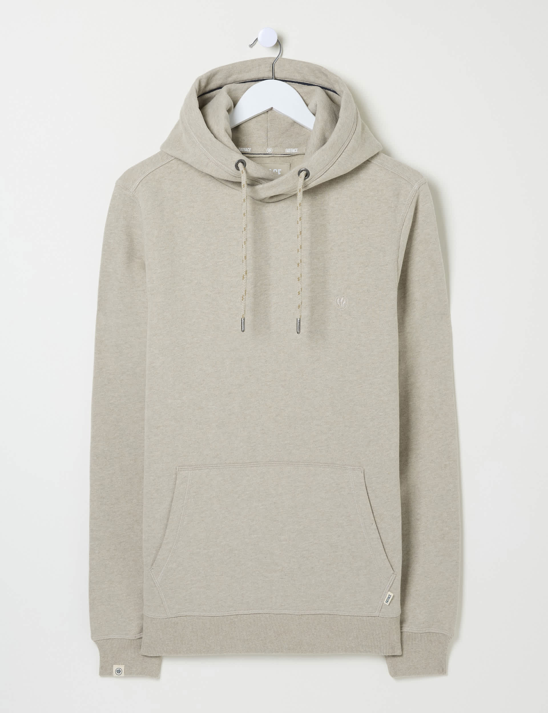 Fatface Men's Pure Cotton Hoodie - XSREG - Stone, Stone