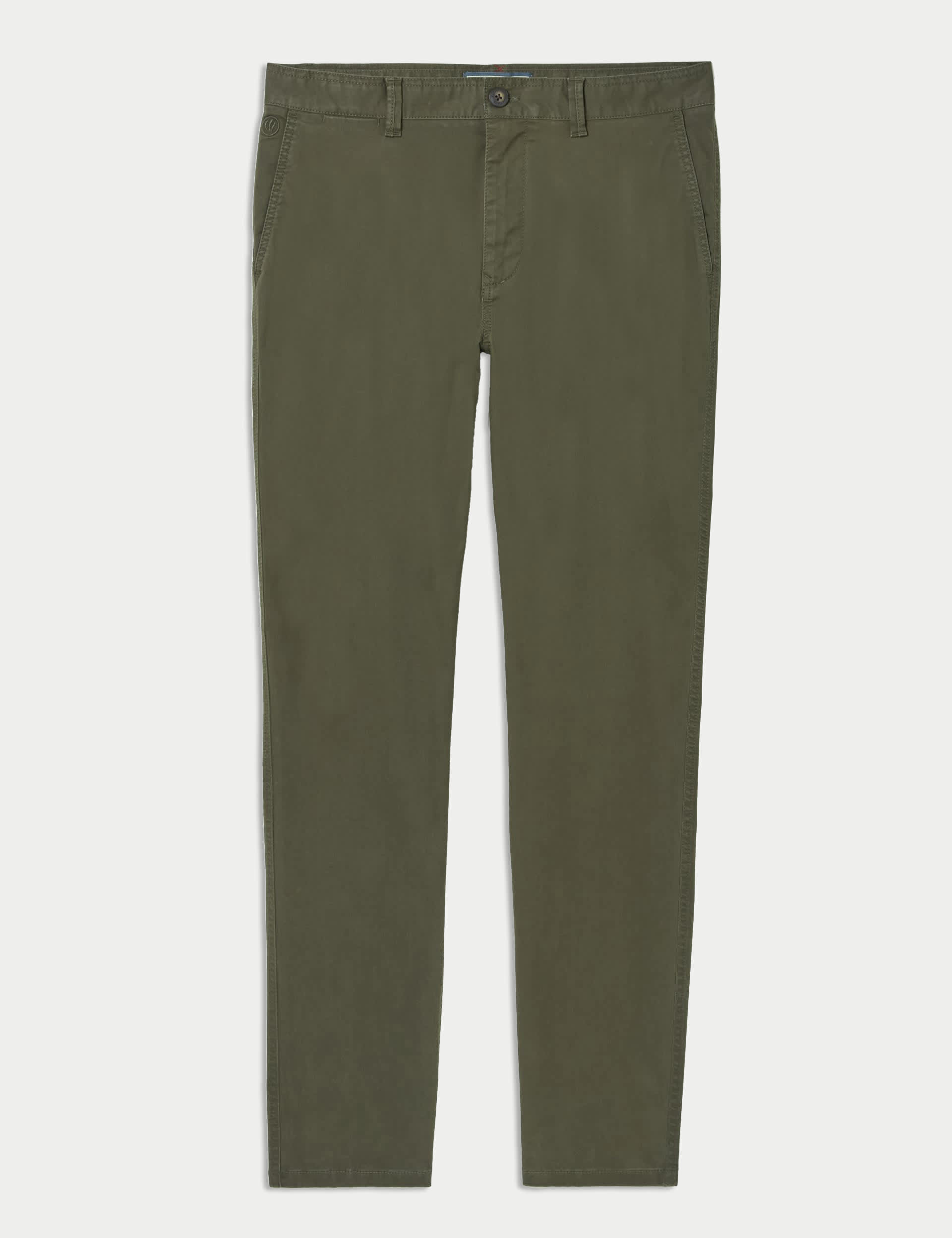 Fatface Men's Slim Fit Chinos - 32REG - Dark Green, Dark Green