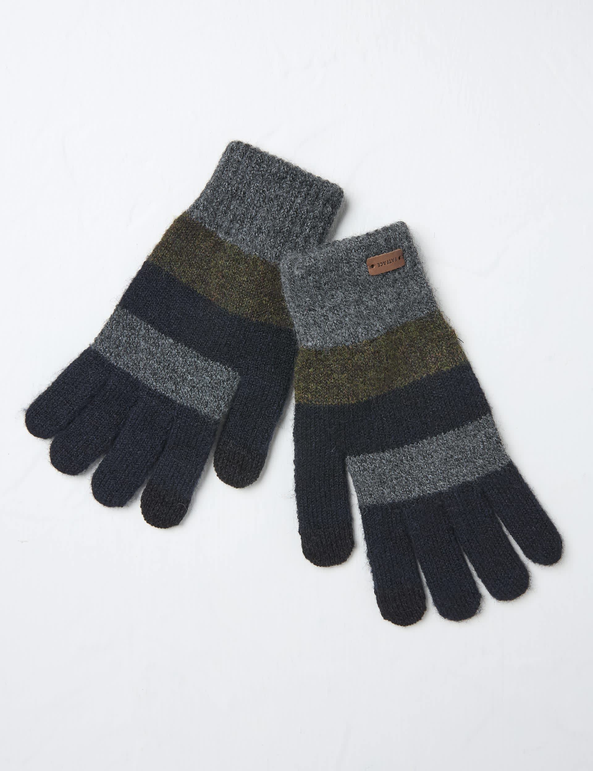 Fatface Men's Colour Block Gloves - Navy Mix, Navy Mix