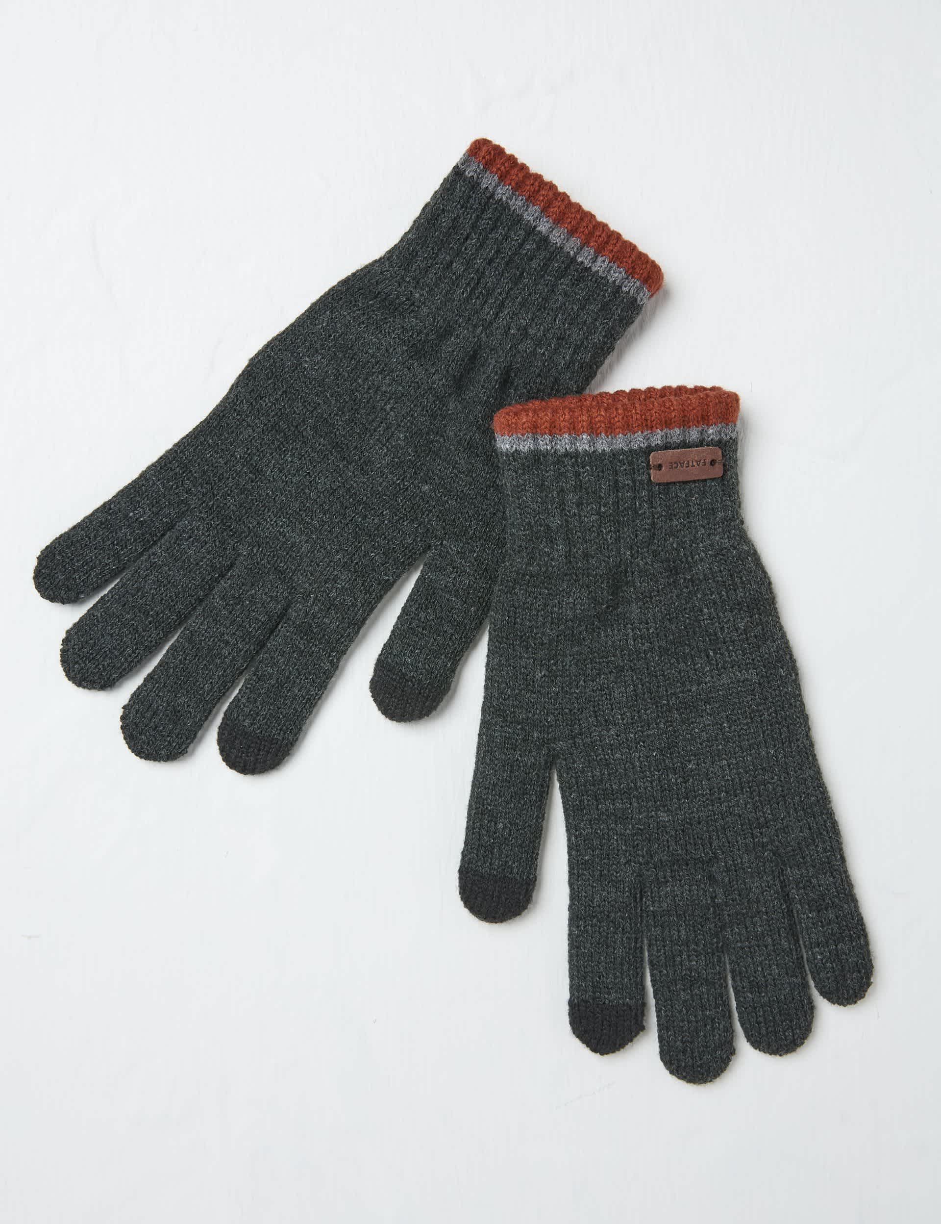 Fatface Men's Tipped Gloves - Grey, Grey