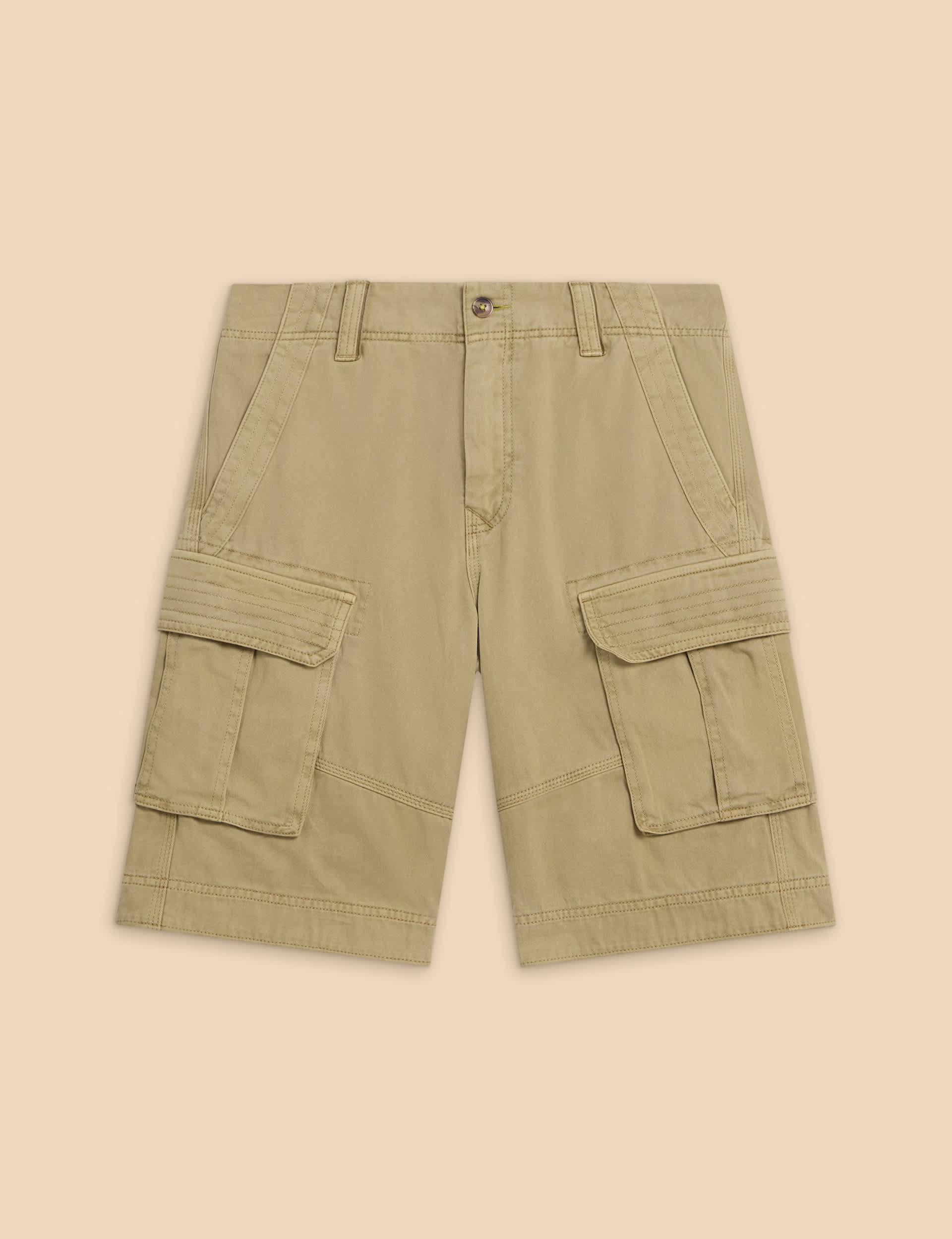 White Stuff Men's Pure Cotton Cargo Shorts - 36REG - Natural, Natural