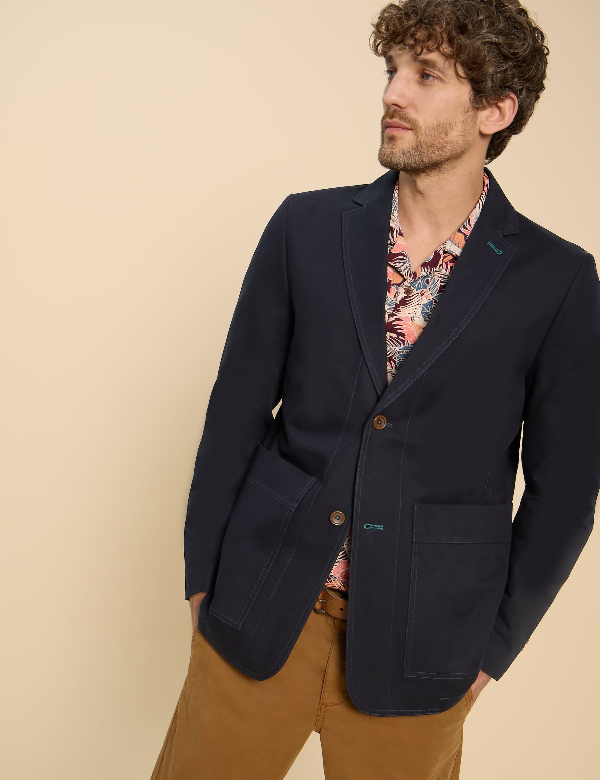 White Stuff Men's Pure Cotton Blazer - 42 - Navy, Navy