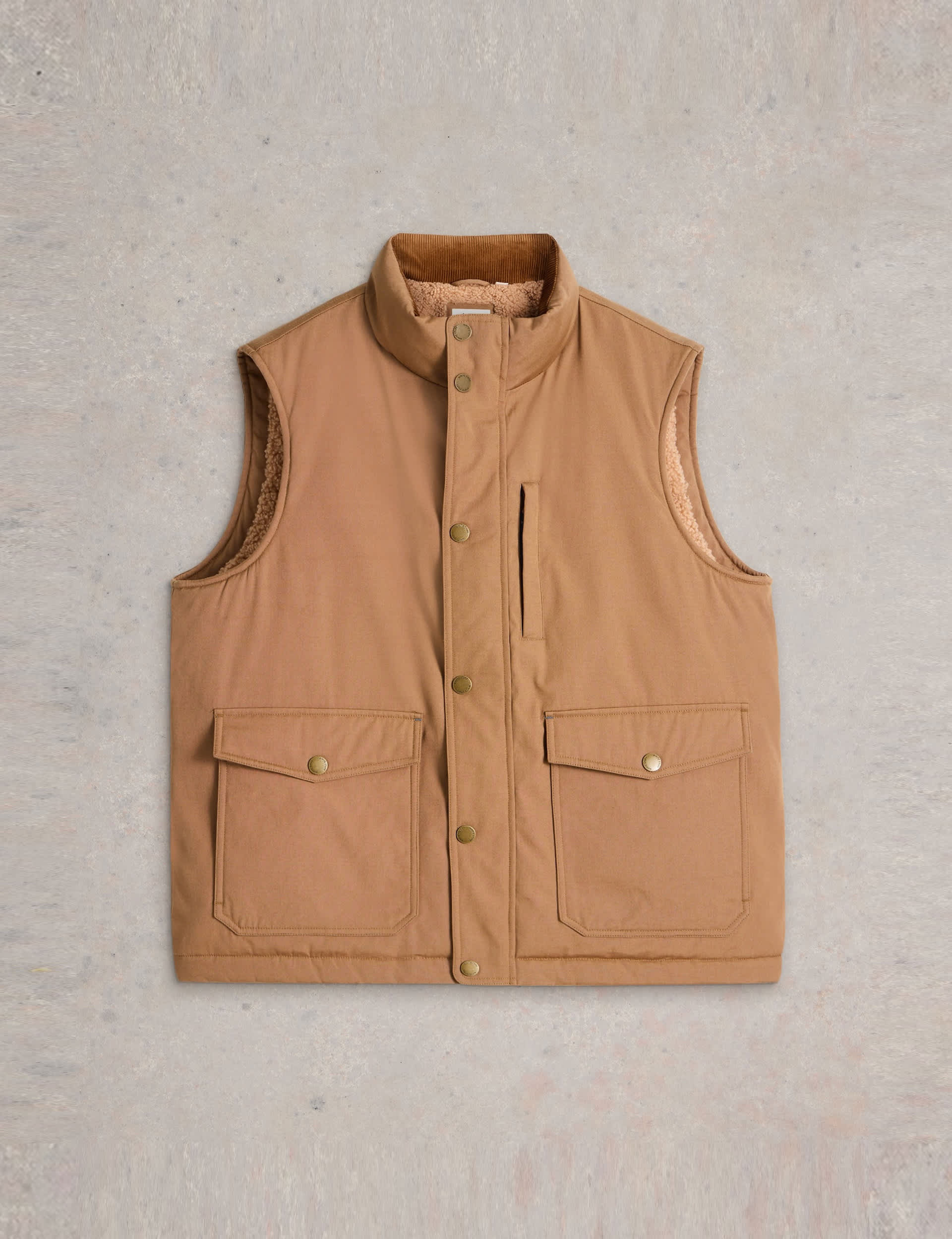 White Stuff Men's Pure Cotton Utility Gilet - S - Tan, Tan