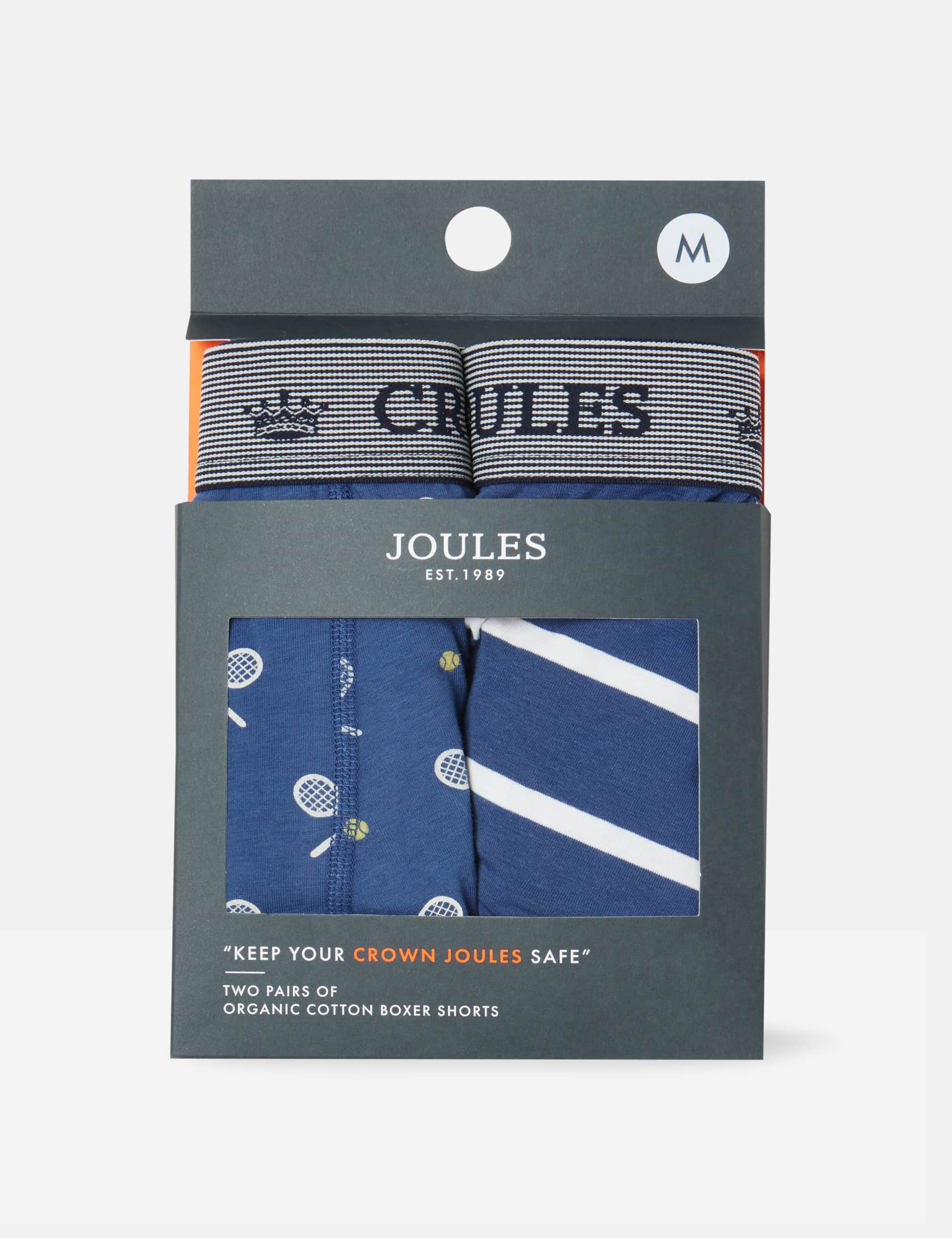 Joules Men's 2 Pack Pure Cotton Assorted Pattern Boxers - XXL - Blue Mix, Blue Mix