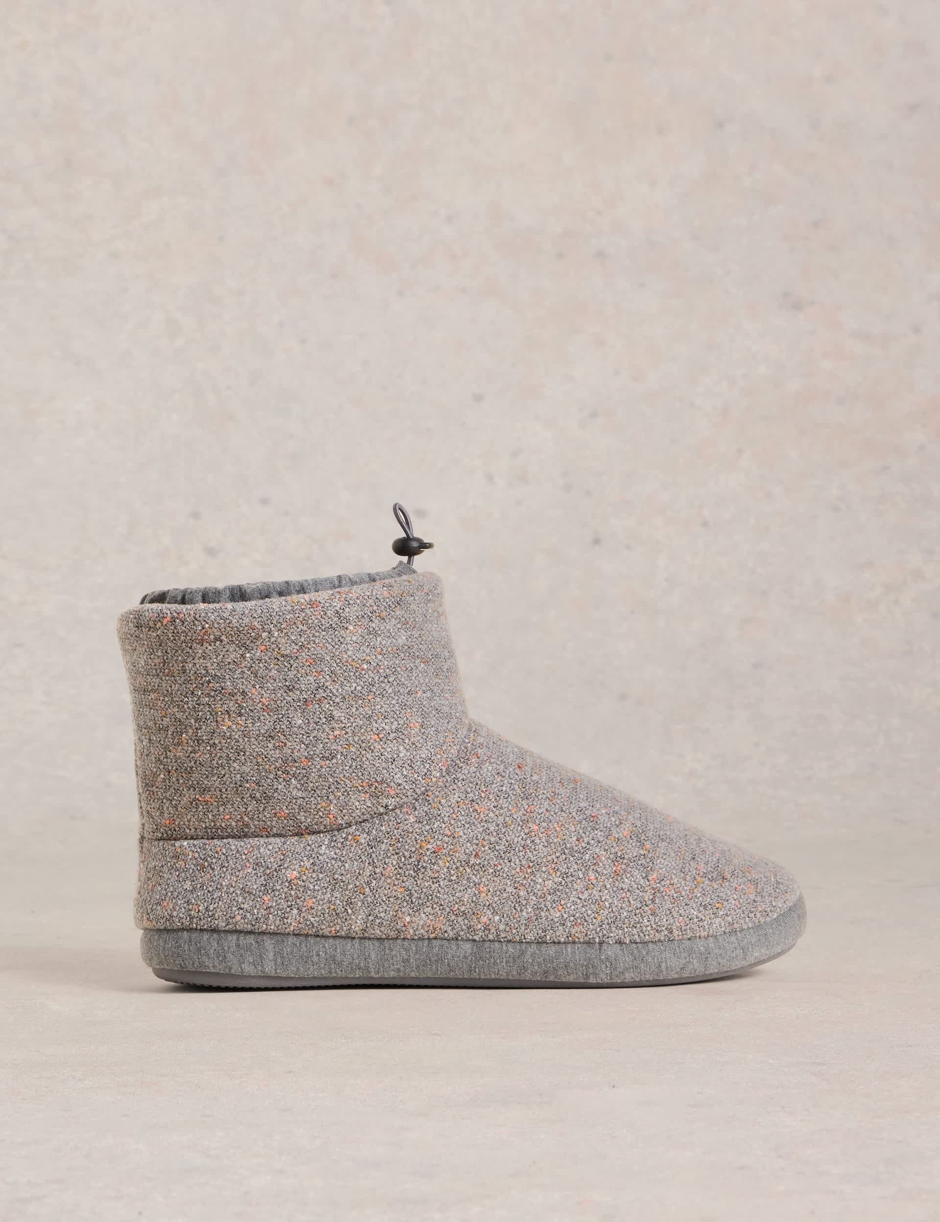 White Stuff Men's Textured Slipper Boots - M - Grey Mix, Grey Mix