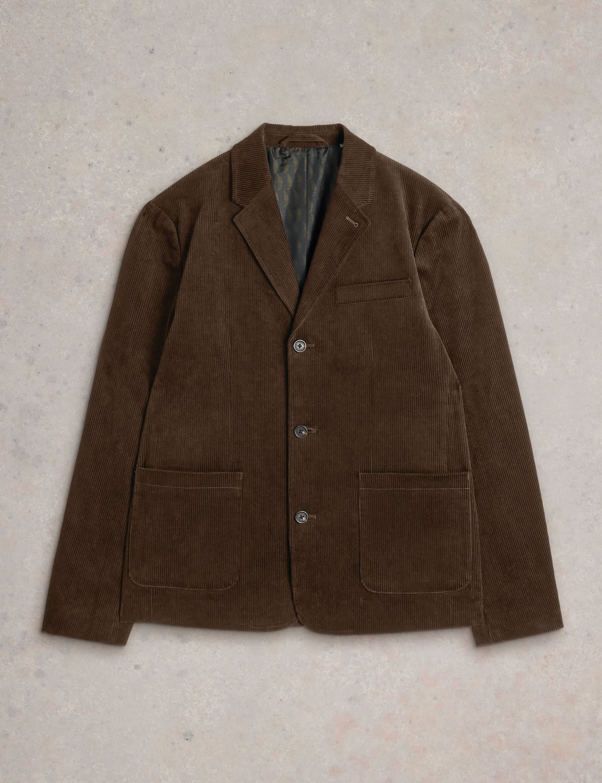 White Stuff Men's Pure Cotton Cord Blazer