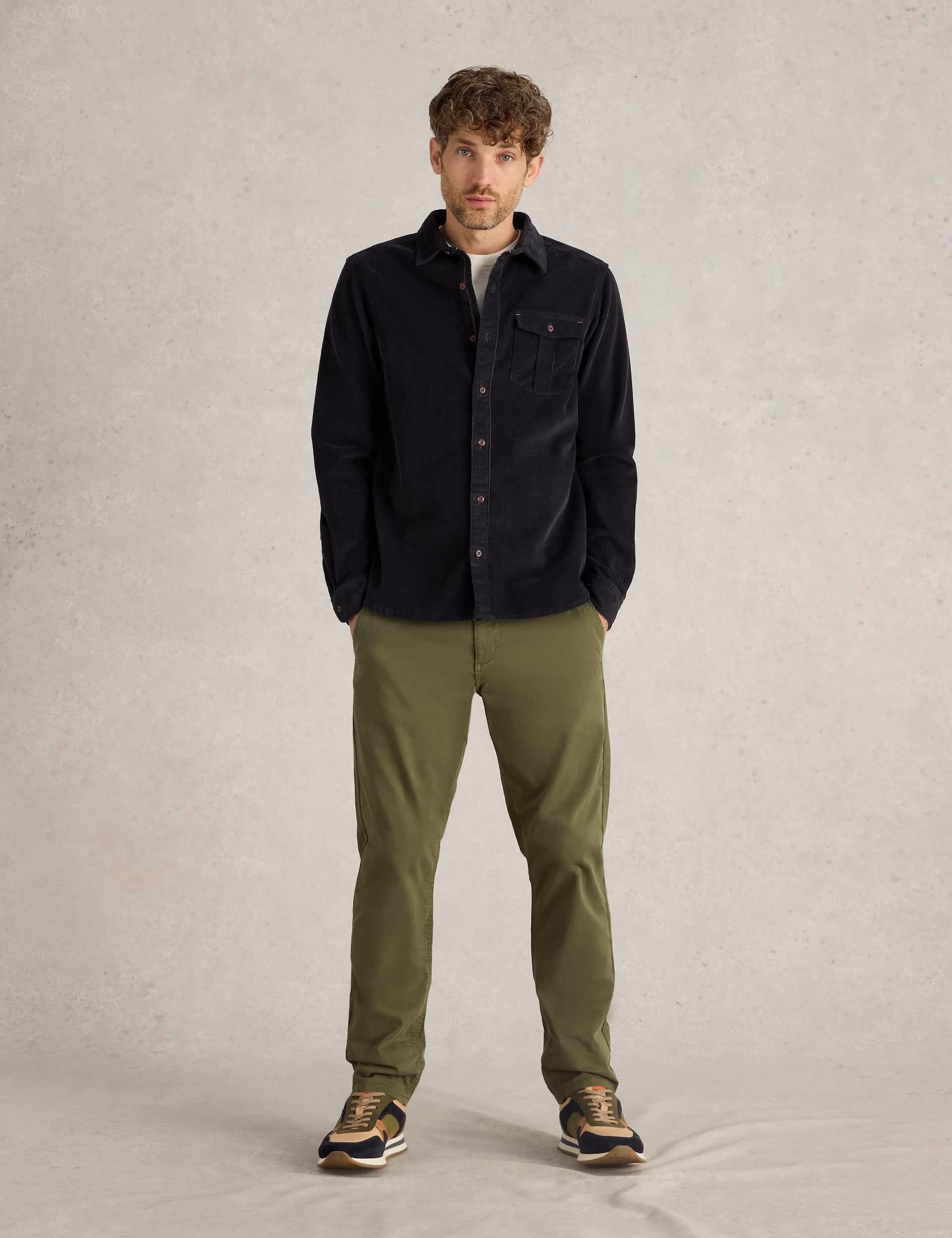 White Stuff Men's Corduroy Shirt - XL - Navy, Navy,Brown,Green