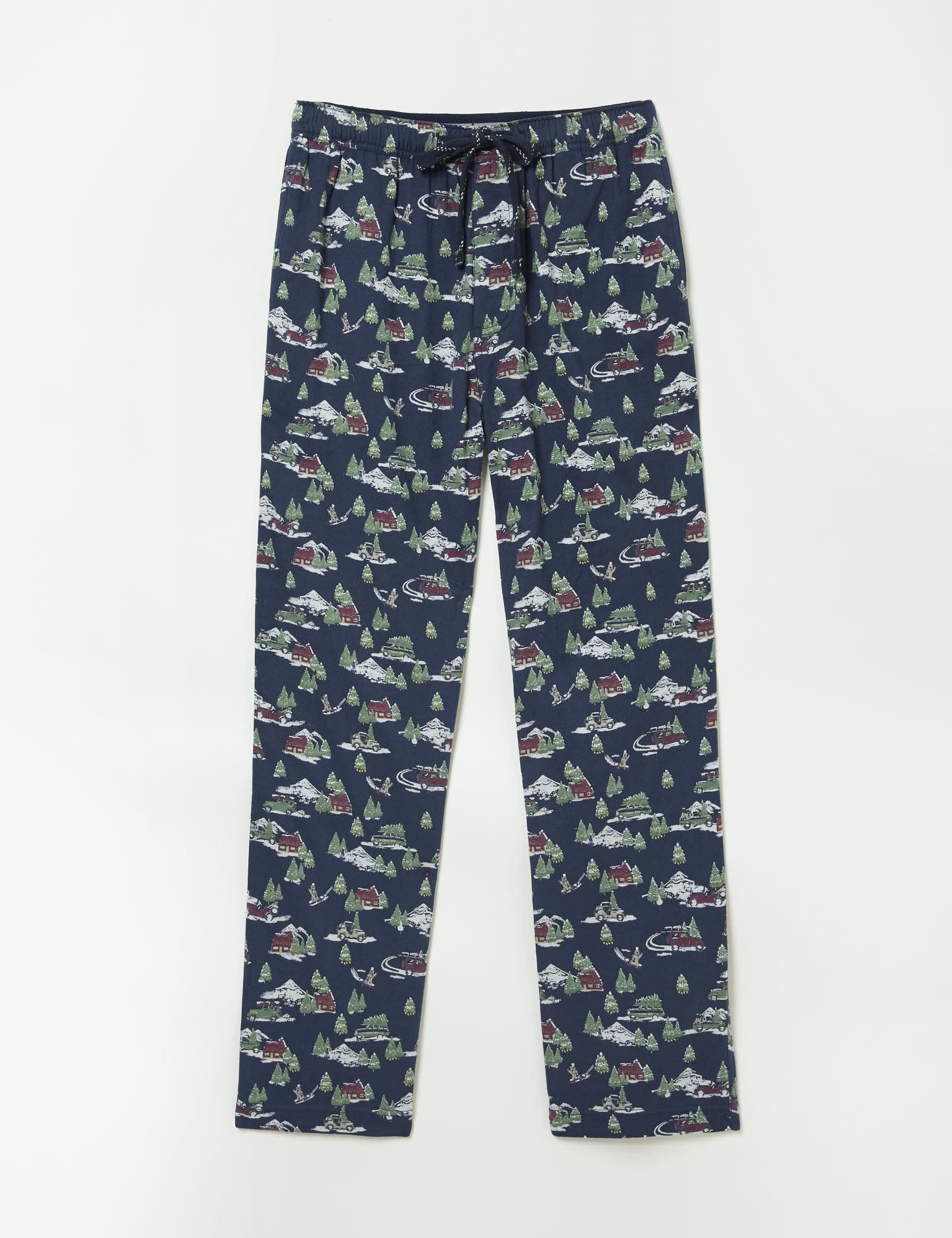 Fatface Men's Pure Cotton Jeep Print Pyjama Bottoms - XXLREG - Navy, Navy