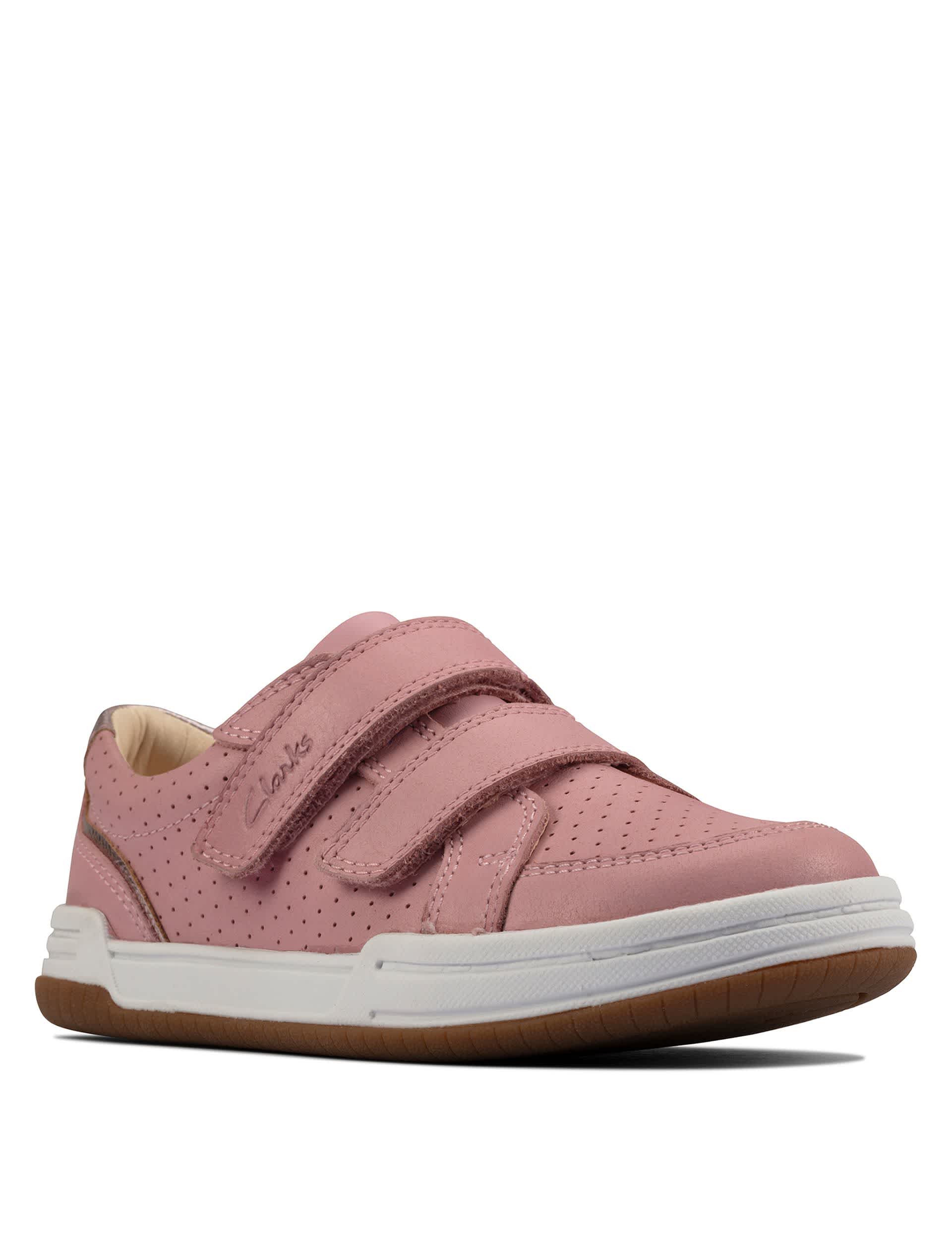 Clarks Kids Riptape Trainers (Kid size 10-2.5) - 12 SF - Pink, Pink