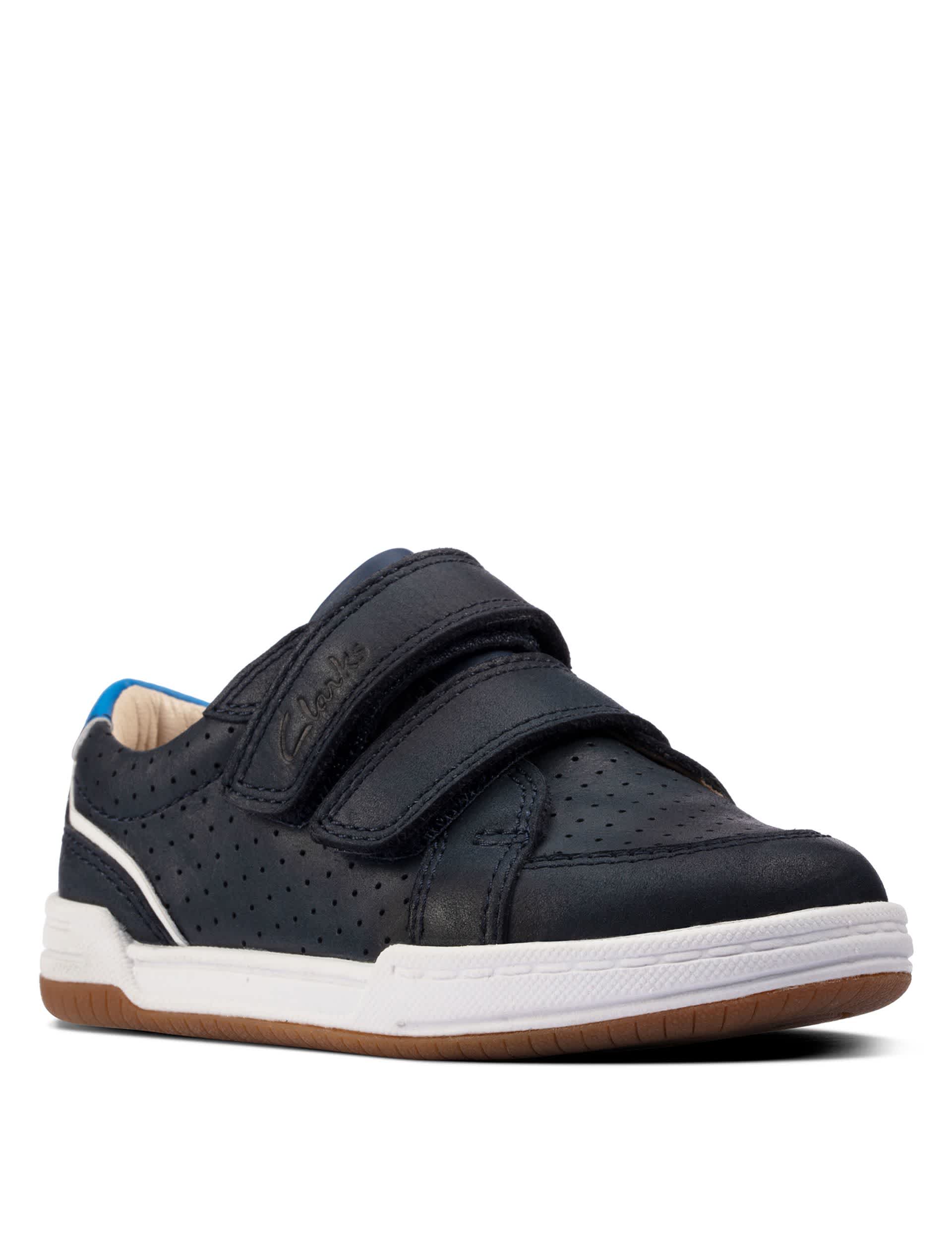 Clarks Boys Baby Leather Riptape Trainers (4 Small- 9.5 Small) - 4SF - Navy Mix, Navy Mix