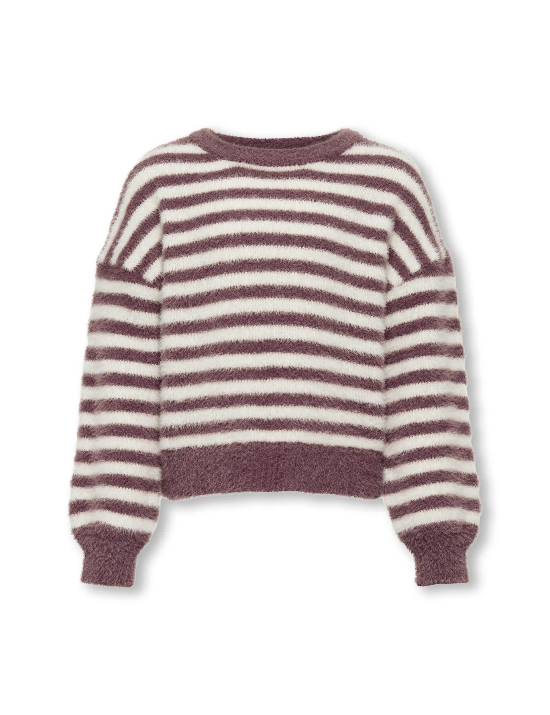 Kids Only Girls Striped Knitted Fluffy Jumper (7-14 Yrs)